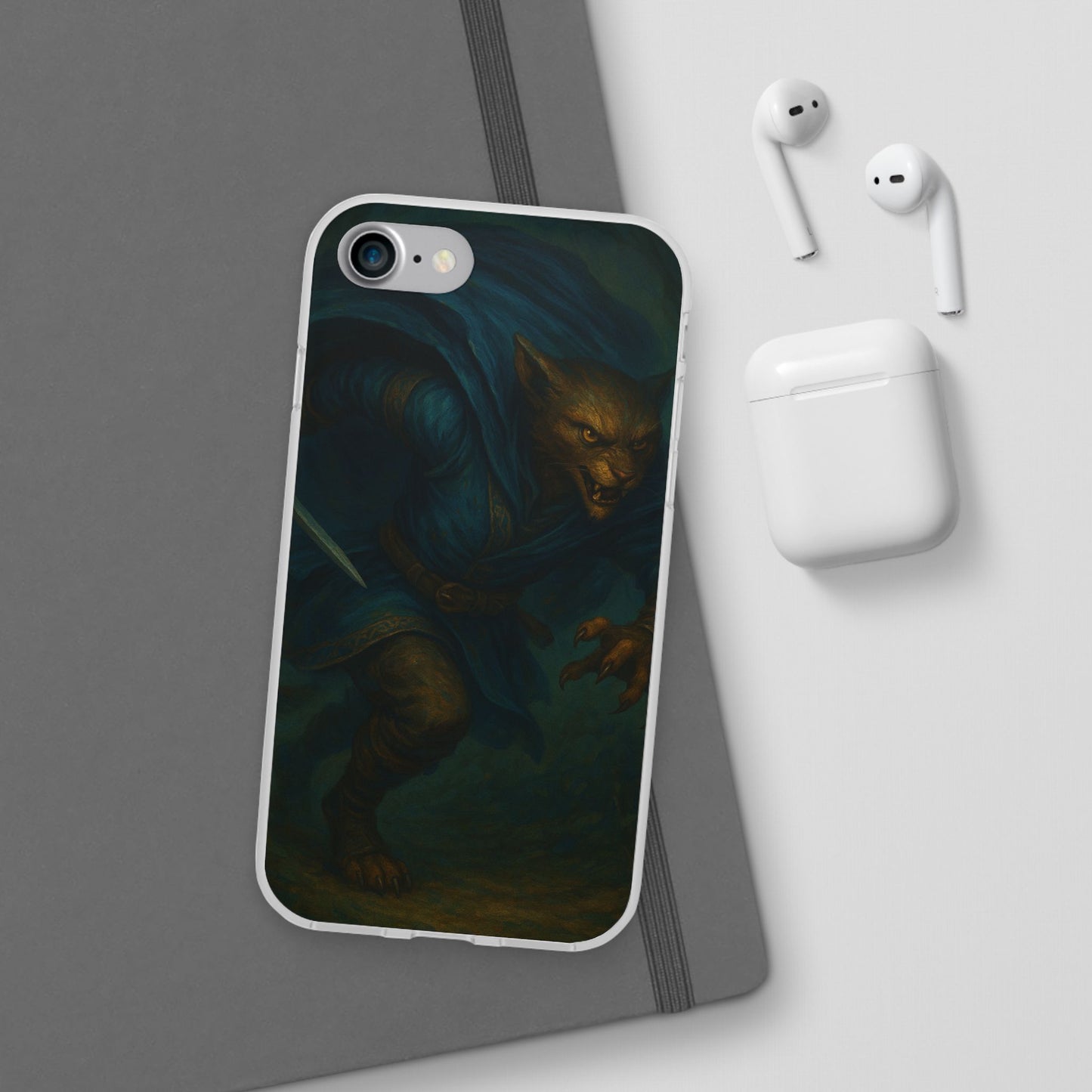 Sutharii Stalker Flexi Case – Jungle Hunter Phone Cover | Fantasy Feline Warrior Art | Loot & Lore Exclusive