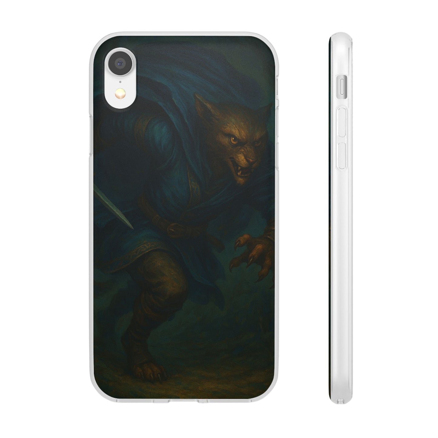 Sutharii Stalker Flexi Case – Jungle Hunter Phone Cover | Fantasy Feline Warrior Art | Loot & Lore Exclusive