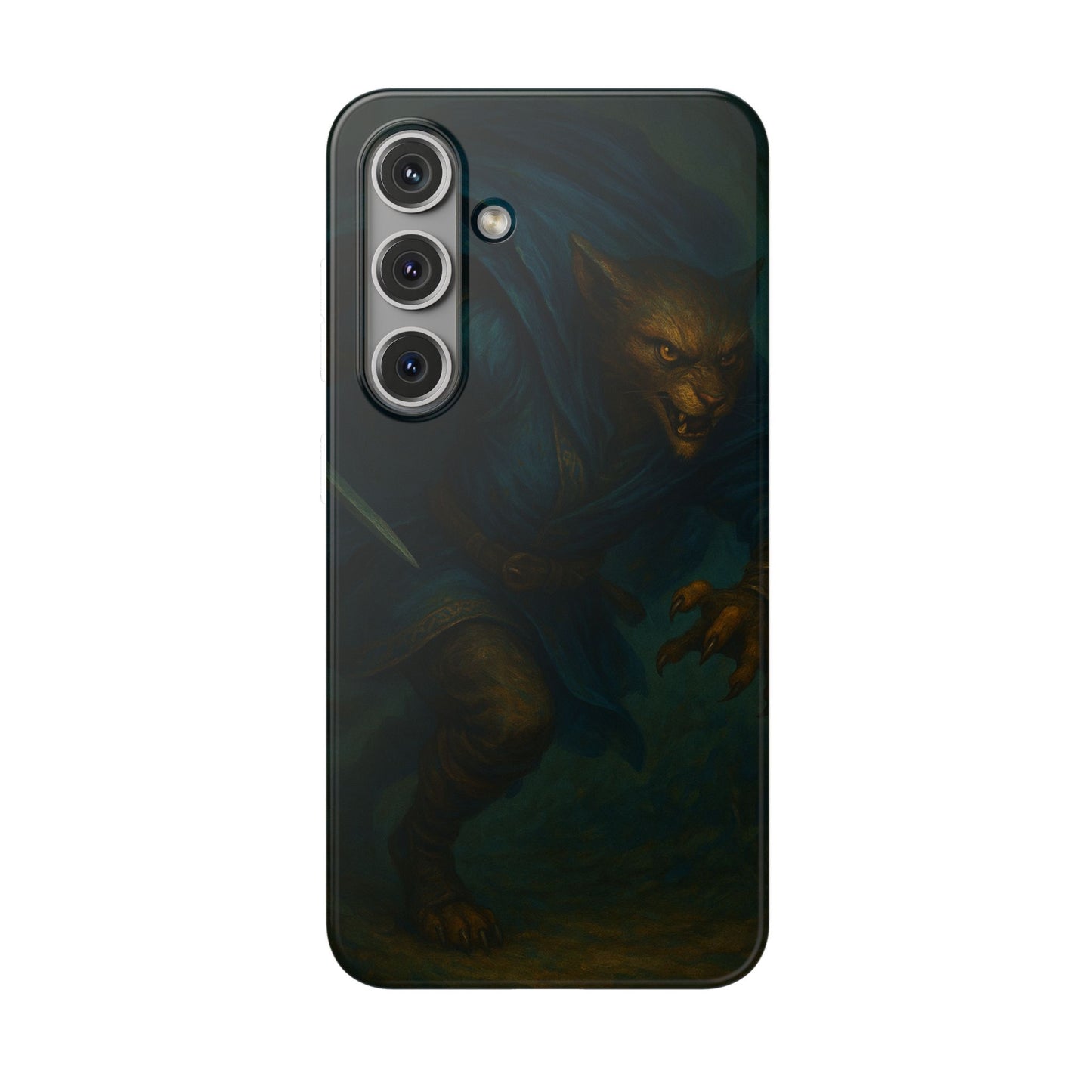 Sutharii Stalker Flexi Case – Jungle Hunter Phone Cover | Fantasy Feline Warrior Art | Loot & Lore Exclusive