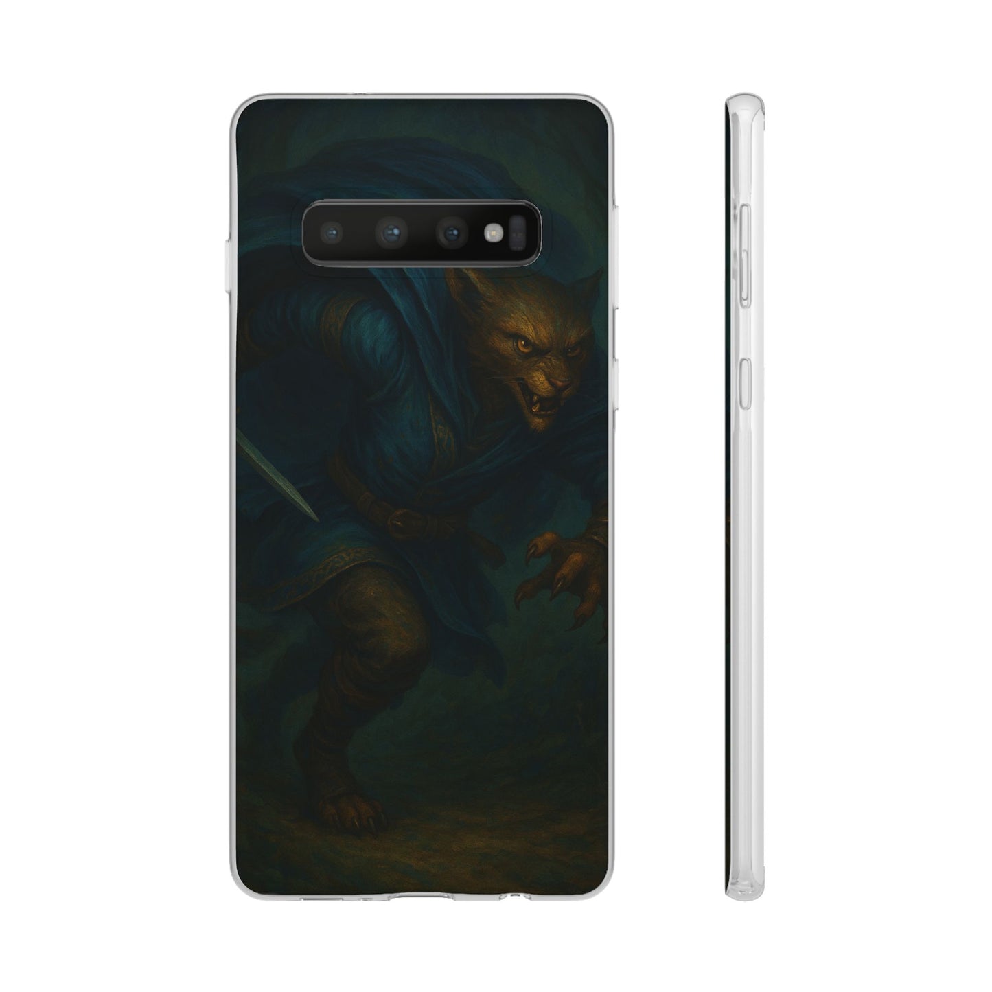 Sutharii Stalker Flexi Case – Jungle Hunter Phone Cover | Fantasy Feline Warrior Art | Loot & Lore Exclusive