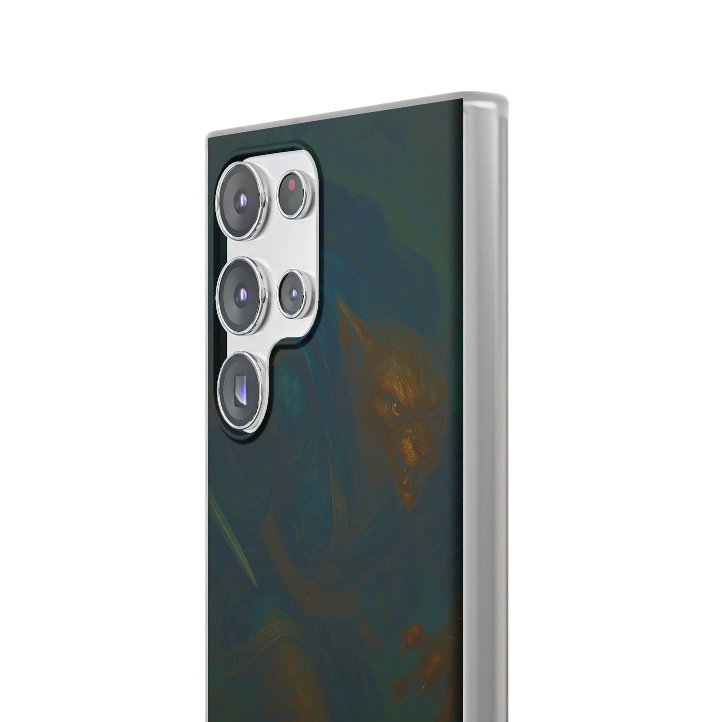 Sutharii Stalker Flexi Case – Jungle Hunter Phone Cover | Fantasy Feline Warrior Art | Loot & Lore Exclusive