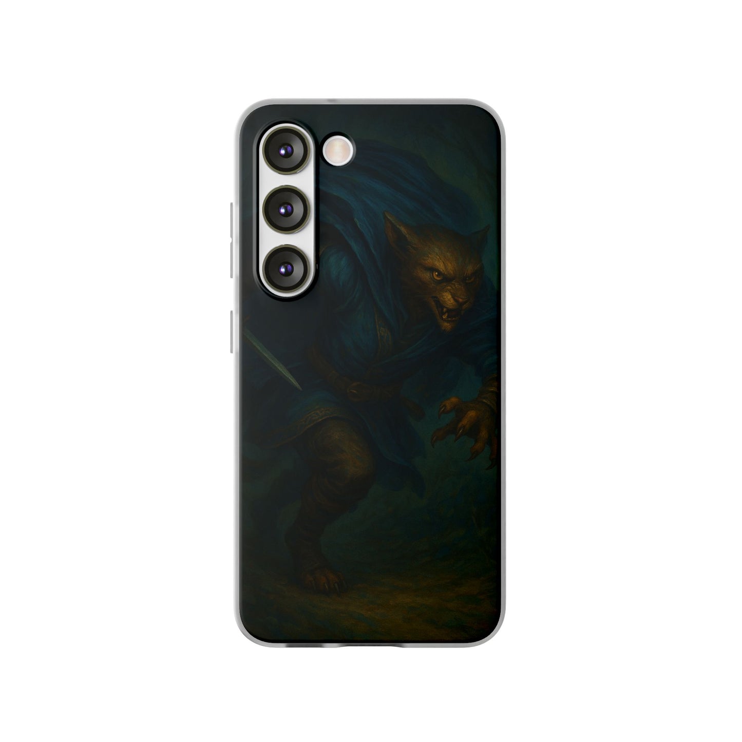 Sutharii Stalker Flexi Case – Jungle Hunter Phone Cover | Fantasy Feline Warrior Art | Loot & Lore Exclusive