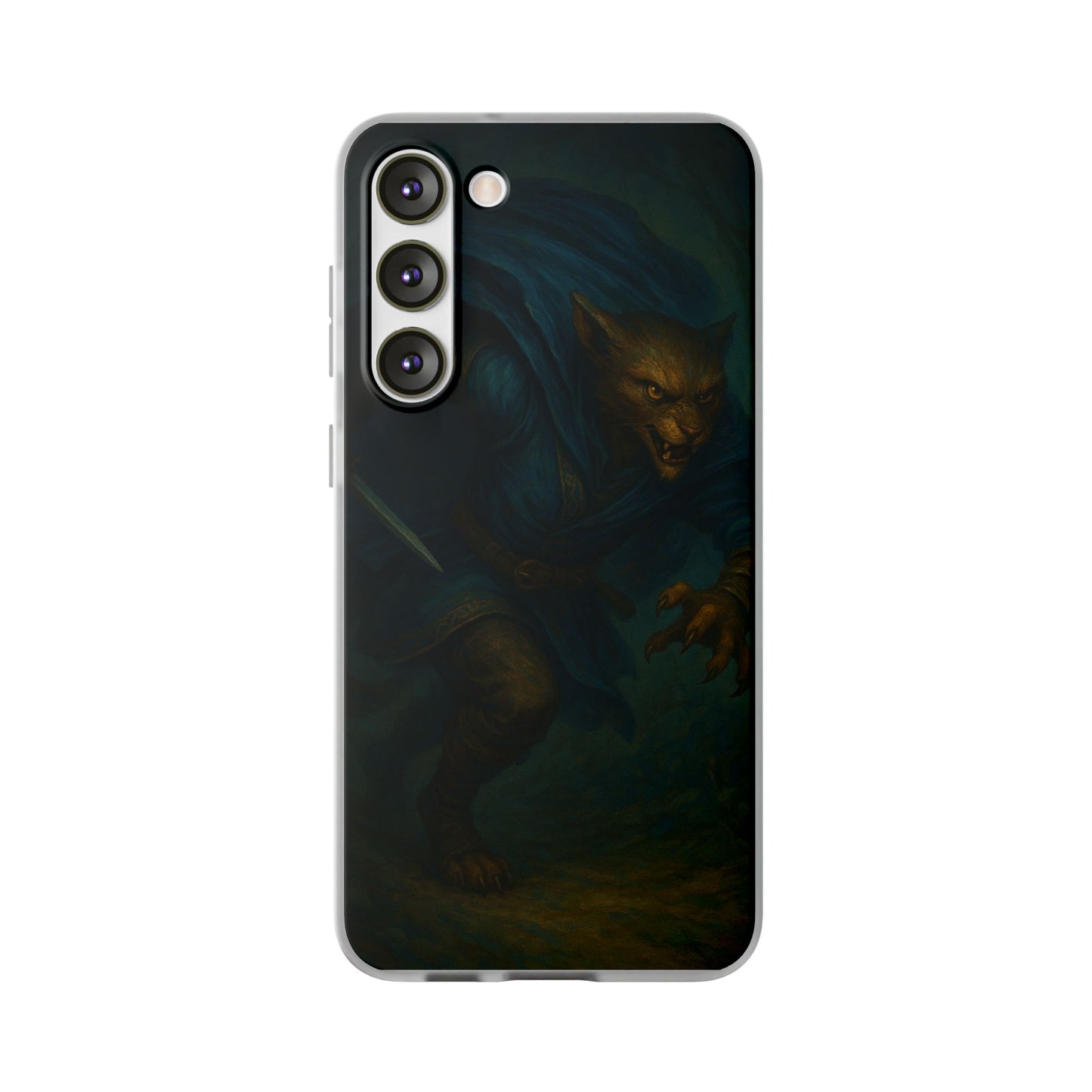 Sutharii Stalker Flexi Case – Jungle Hunter Phone Cover | Fantasy Feline Warrior Art | Loot & Lore Exclusive