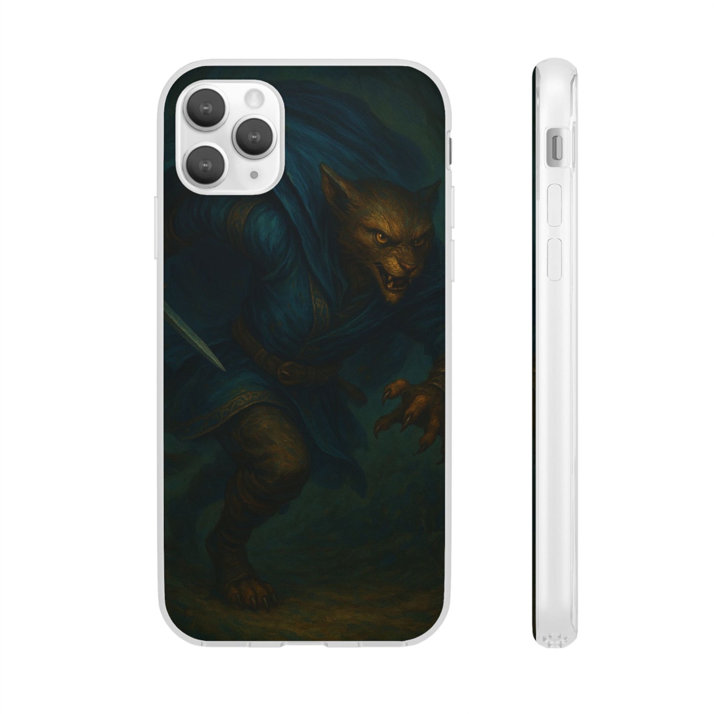 Sutharii Stalker Flexi Case – Jungle Hunter Phone Cover | Fantasy Feline Warrior Art | Loot & Lore Exclusive