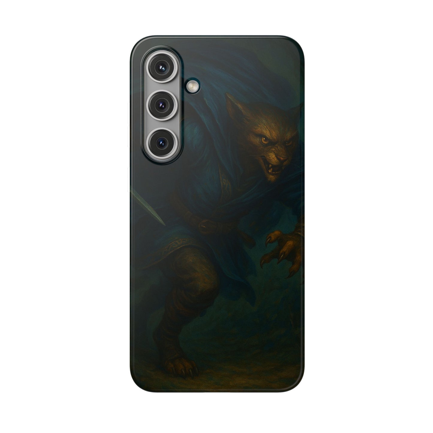 Sutharii Stalker Flexi Case – Jungle Hunter Phone Cover | Fantasy Feline Warrior Art | Loot & Lore Exclusive