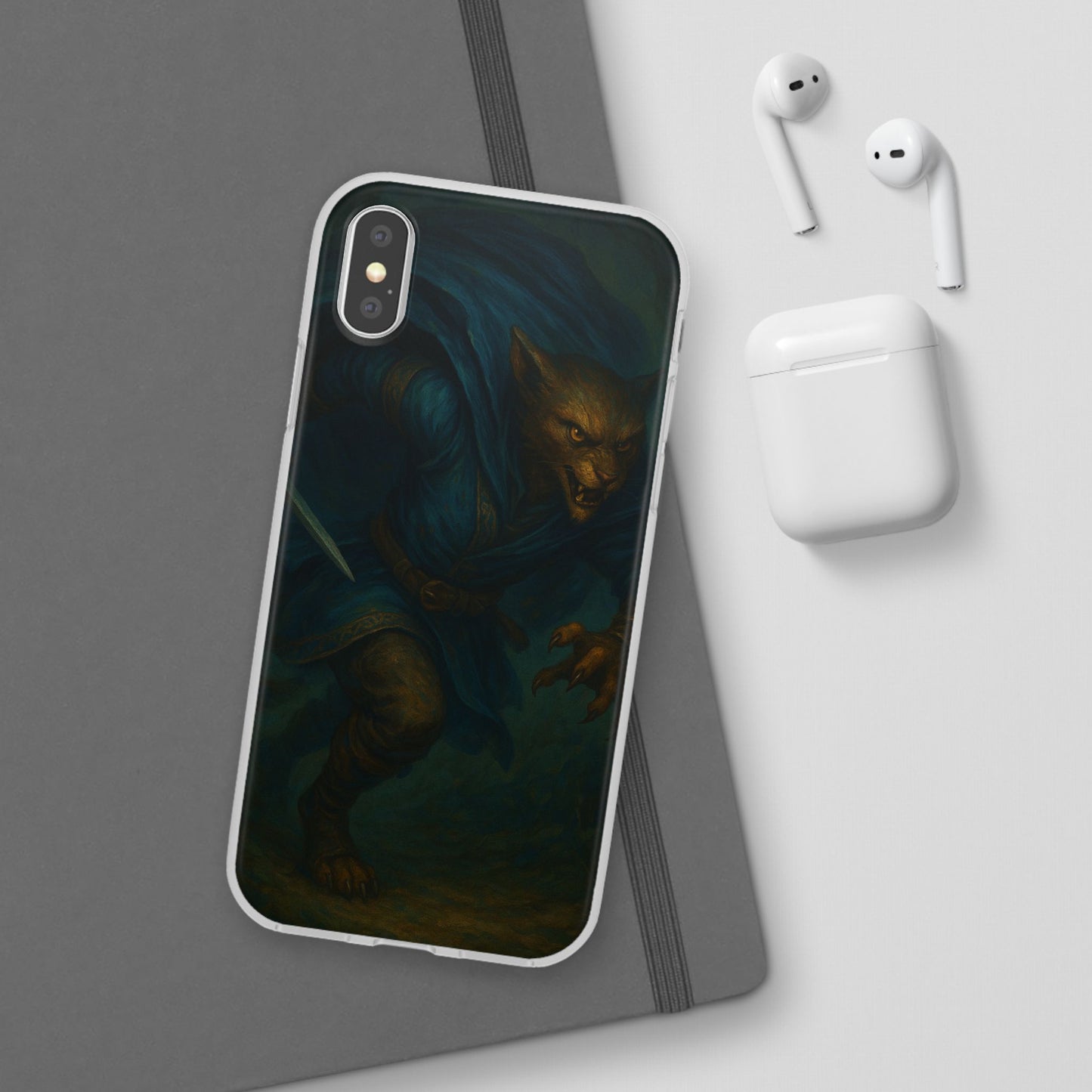 Sutharii Stalker Flexi Case – Jungle Hunter Phone Cover | Fantasy Feline Warrior Art | Loot & Lore Exclusive