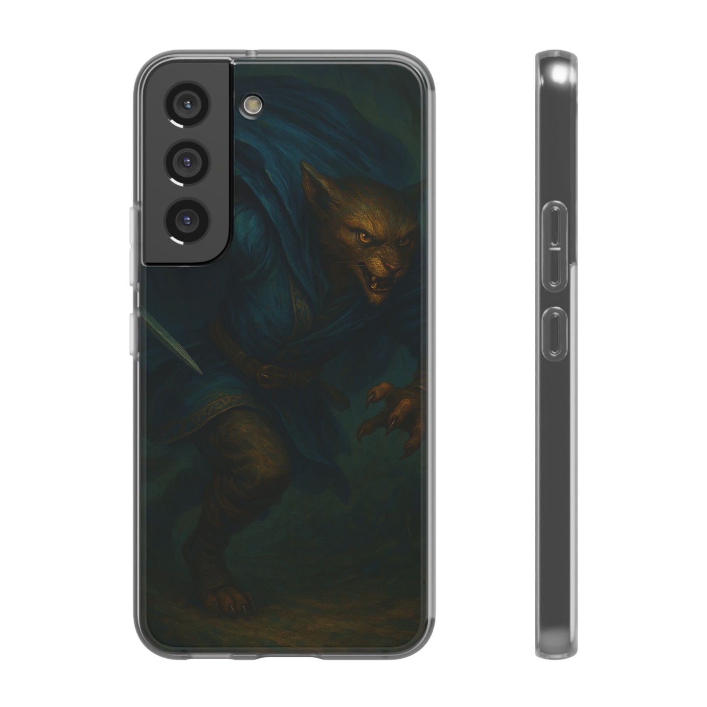 Sutharii Stalker Flexi Case – Jungle Hunter Phone Cover | Fantasy Feline Warrior Art | Loot & Lore Exclusive