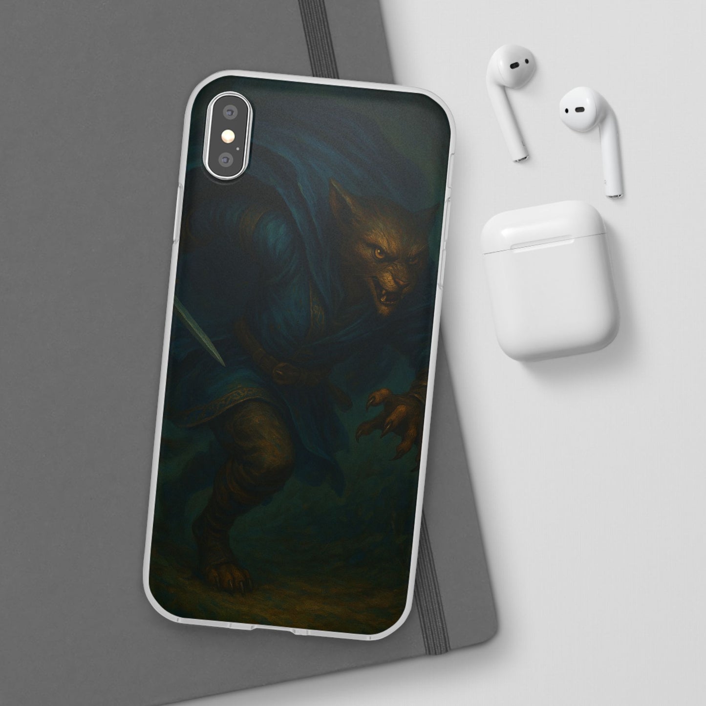 Sutharii Stalker Flexi Case – Jungle Hunter Phone Cover | Fantasy Feline Warrior Art | Loot & Lore Exclusive