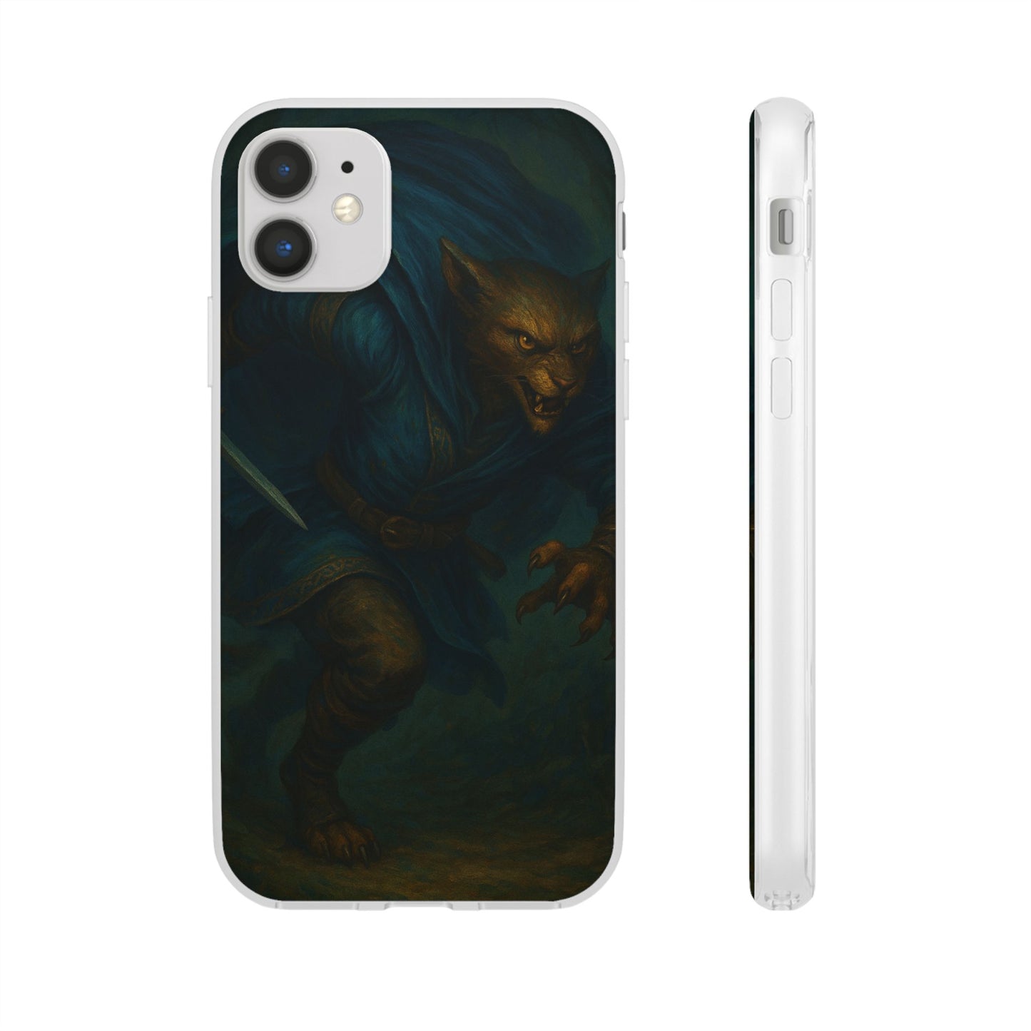 Sutharii Stalker Flexi Case – Jungle Hunter Phone Cover | Fantasy Feline Warrior Art | Loot & Lore Exclusive