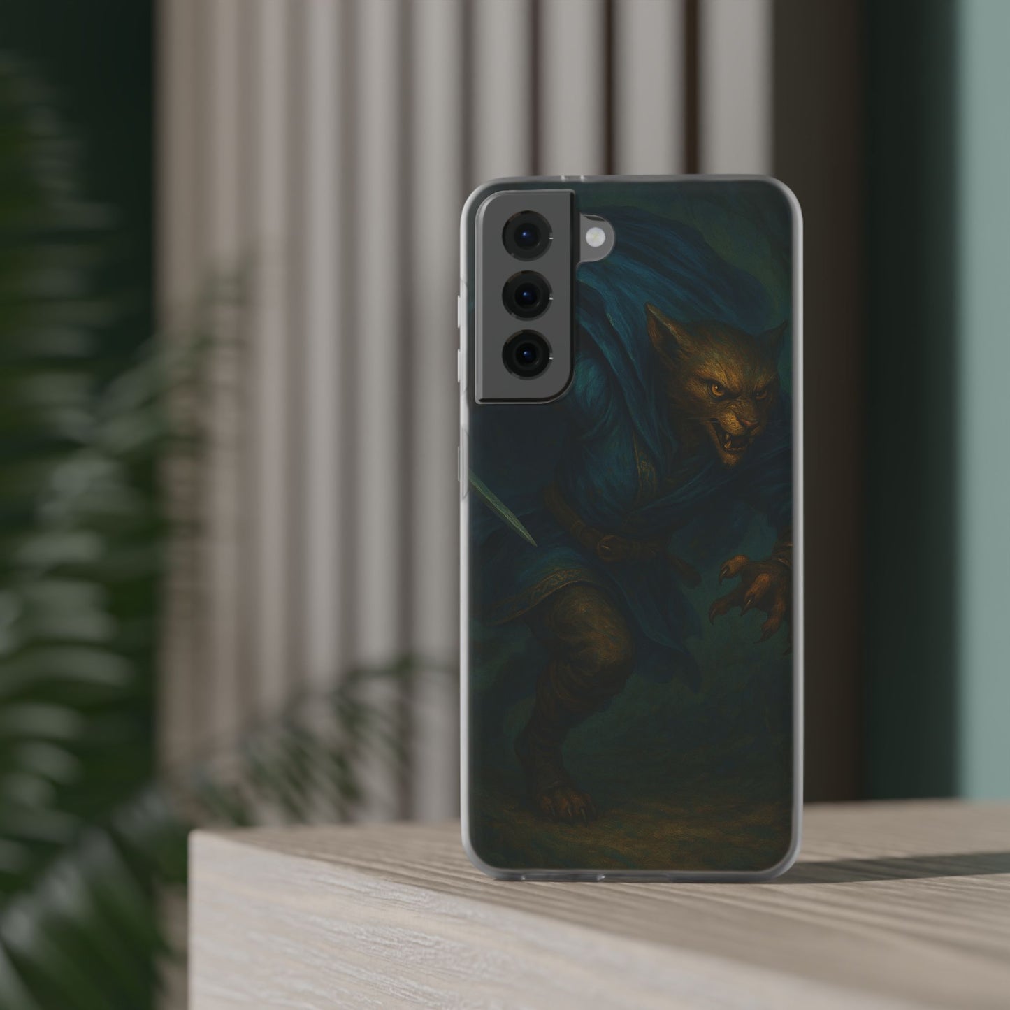 Sutharii Stalker Flexi Case – Jungle Hunter Phone Cover | Fantasy Feline Warrior Art | Loot & Lore Exclusive