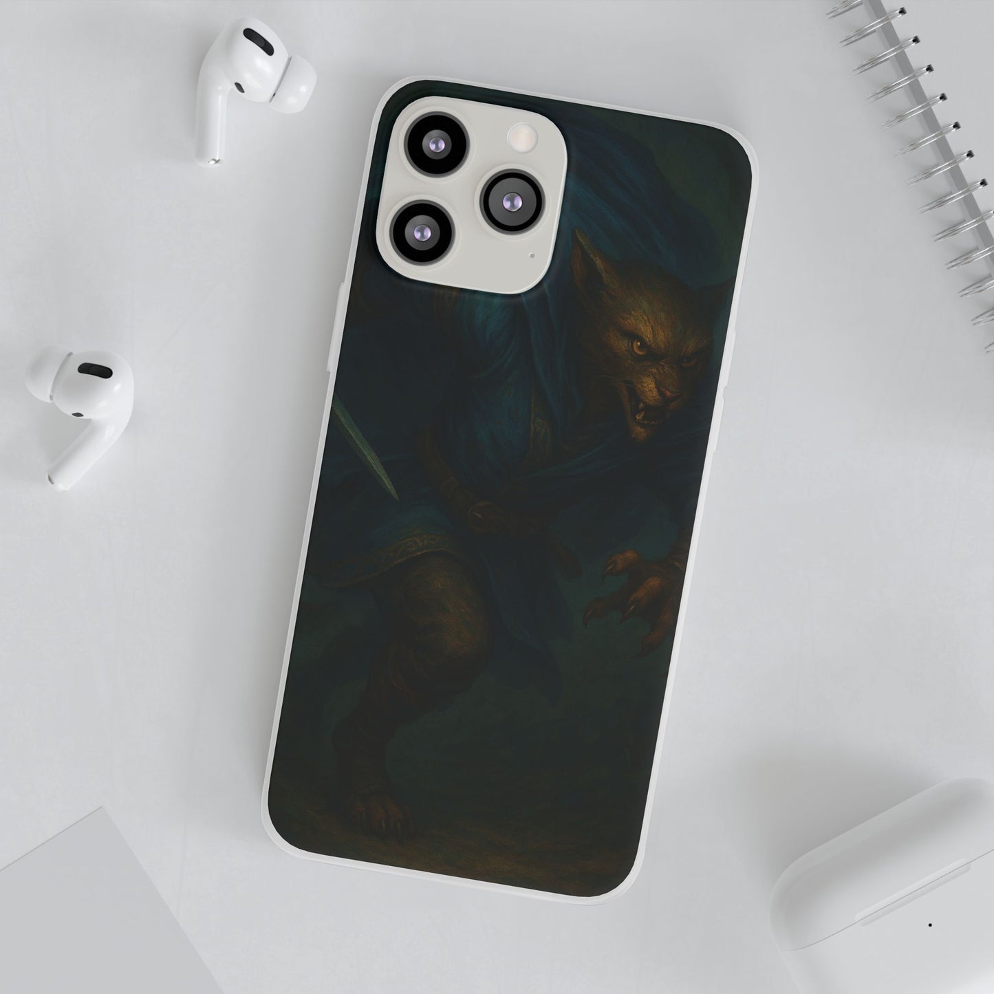Sutharii Stalker Flexi Case – Jungle Hunter Phone Cover | Fantasy Feline Warrior Art | Loot & Lore Exclusive