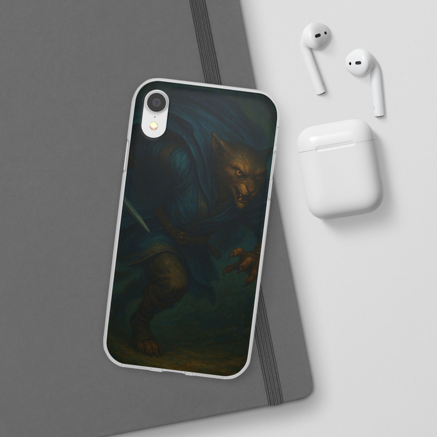 Sutharii Stalker Flexi Case – Jungle Hunter Phone Cover | Fantasy Feline Warrior Art | Loot & Lore Exclusive