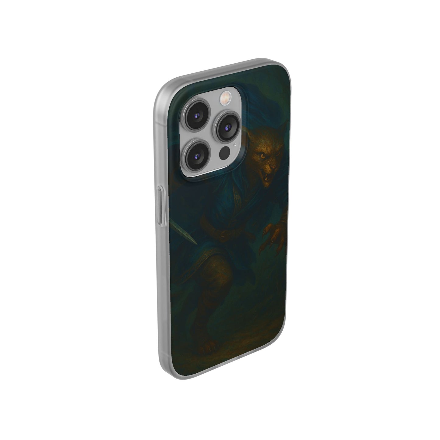 Sutharii Stalker Flexi Case – Jungle Hunter Phone Cover | Fantasy Feline Warrior Art | Loot & Lore Exclusive
