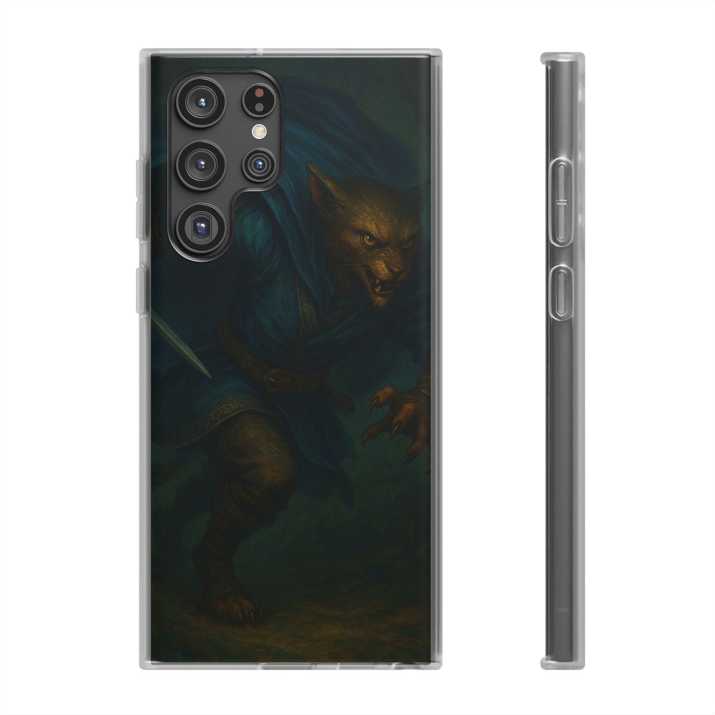 Sutharii Stalker Flexi Case – Jungle Hunter Phone Cover | Fantasy Feline Warrior Art | Loot & Lore Exclusive