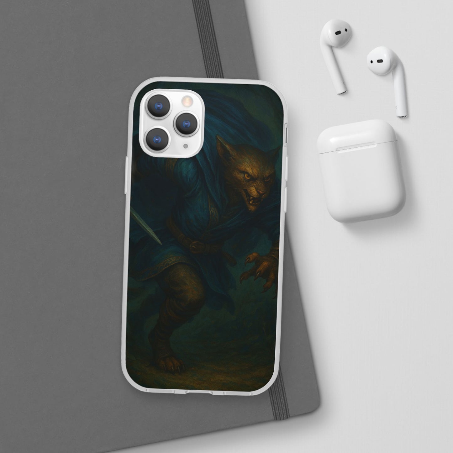 Sutharii Stalker Flexi Case – Jungle Hunter Phone Cover | Fantasy Feline Warrior Art | Loot & Lore Exclusive