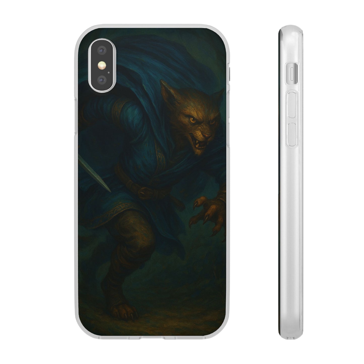 Sutharii Stalker Flexi Case – Jungle Hunter Phone Cover | Fantasy Feline Warrior Art | Loot & Lore Exclusive