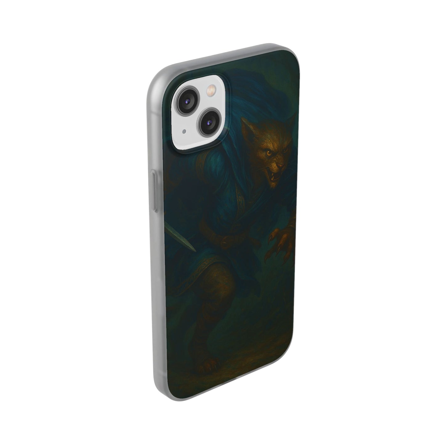 Sutharii Stalker Flexi Case – Jungle Hunter Phone Cover | Fantasy Feline Warrior Art | Loot & Lore Exclusive