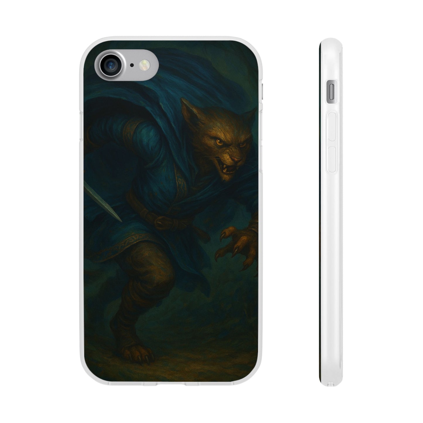 Sutharii Stalker Flexi Case – Jungle Hunter Phone Cover | Fantasy Feline Warrior Art | Loot & Lore Exclusive