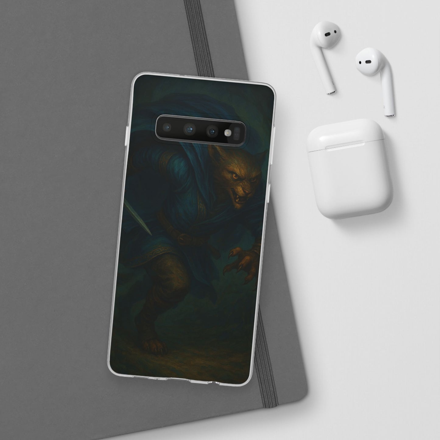 Sutharii Stalker Flexi Case – Jungle Hunter Phone Cover | Fantasy Feline Warrior Art | Loot & Lore Exclusive