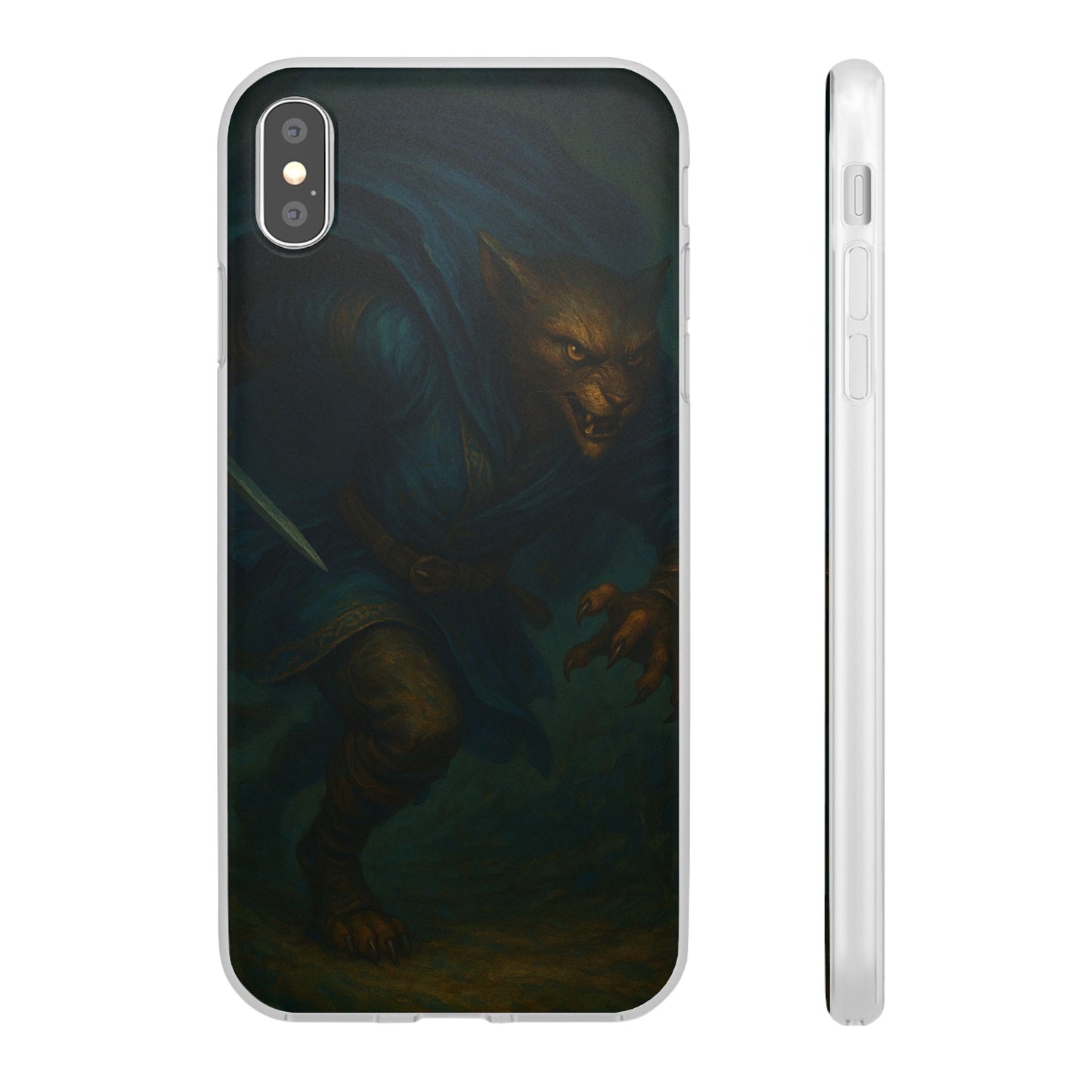 Sutharii Stalker Flexi Case – Jungle Hunter Phone Cover | Fantasy Feline Warrior Art | Loot & Lore Exclusive