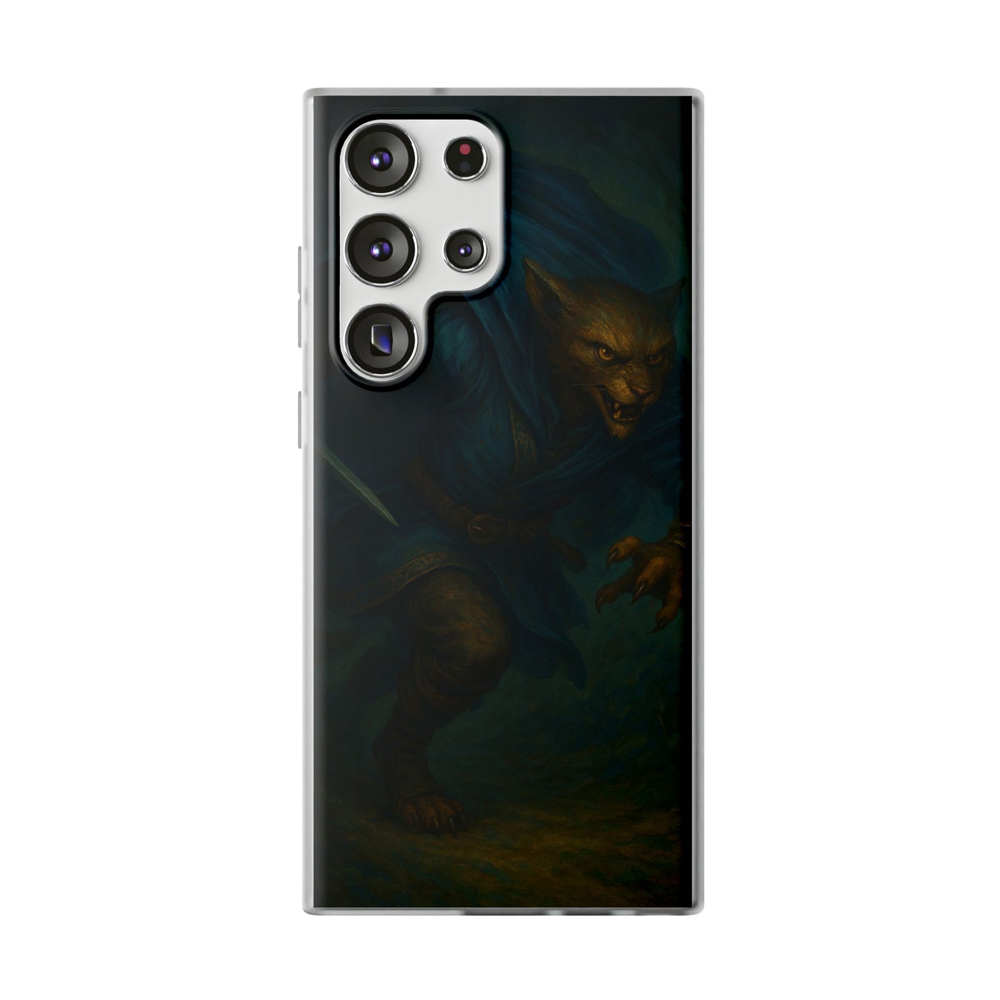 Sutharii Stalker Flexi Case – Jungle Hunter Phone Cover | Fantasy Feline Warrior Art | Loot & Lore Exclusive