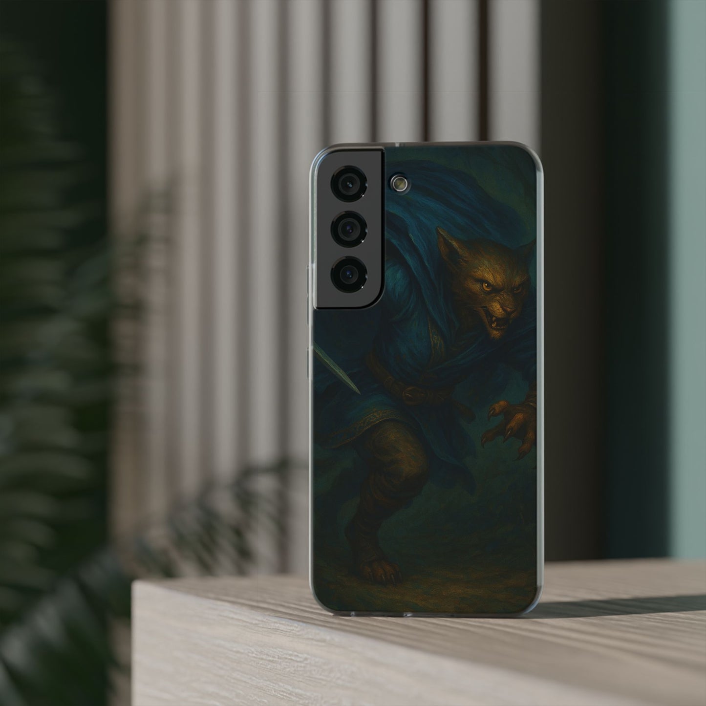 Sutharii Stalker Flexi Case – Jungle Hunter Phone Cover | Fantasy Feline Warrior Art | Loot & Lore Exclusive