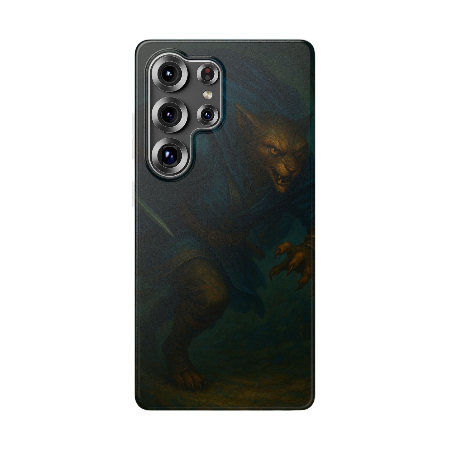 Sutharii Stalker Flexi Case – Jungle Hunter Phone Cover | Fantasy Feline Warrior Art | Loot & Lore Exclusive