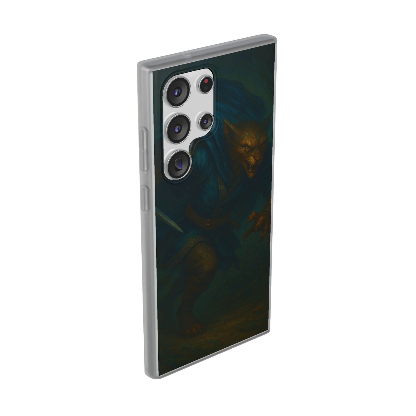Sutharii Stalker Flexi Case – Jungle Hunter Phone Cover | Fantasy Feline Warrior Art | Loot & Lore Exclusive