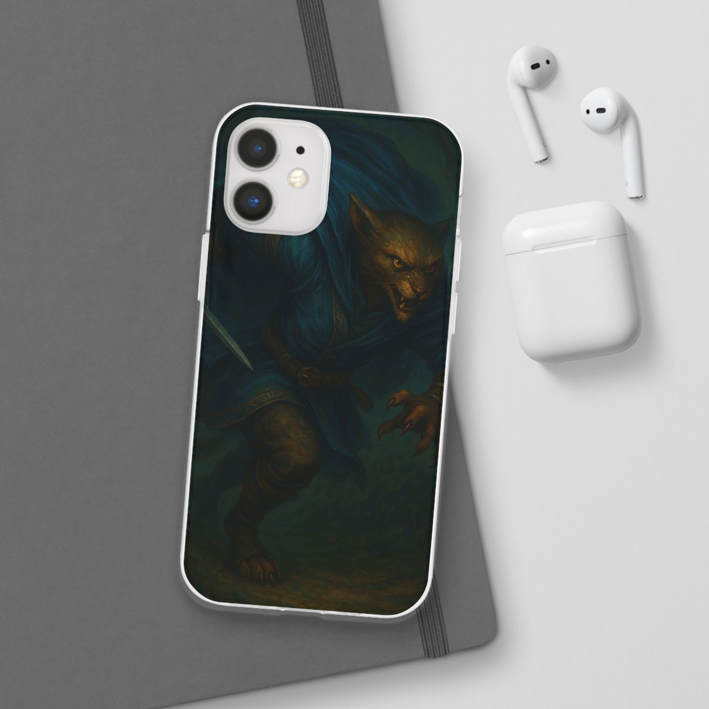 Sutharii Stalker Flexi Case – Jungle Hunter Phone Cover | Fantasy Feline Warrior Art | Loot & Lore Exclusive
