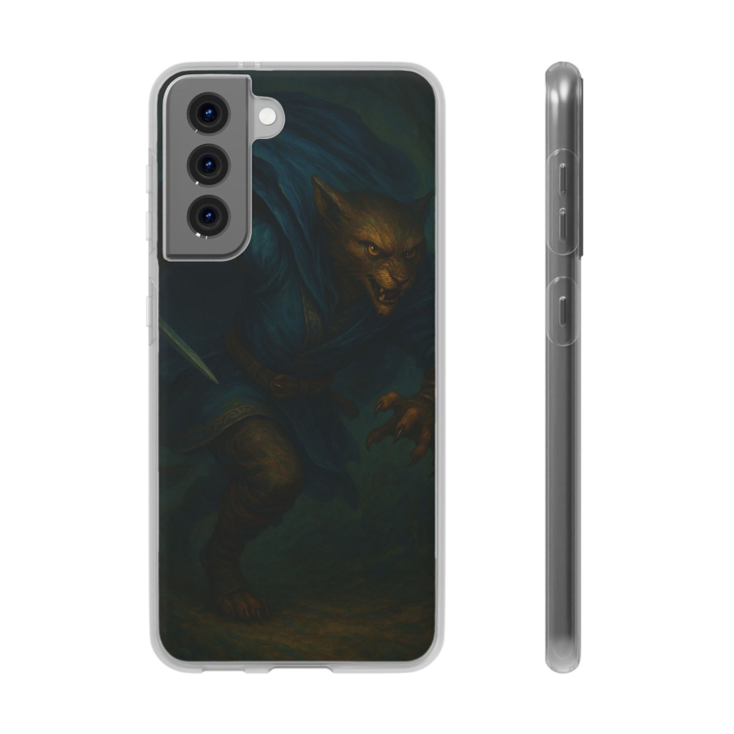 Sutharii Stalker Flexi Case – Jungle Hunter Phone Cover | Fantasy Feline Warrior Art | Loot & Lore Exclusive