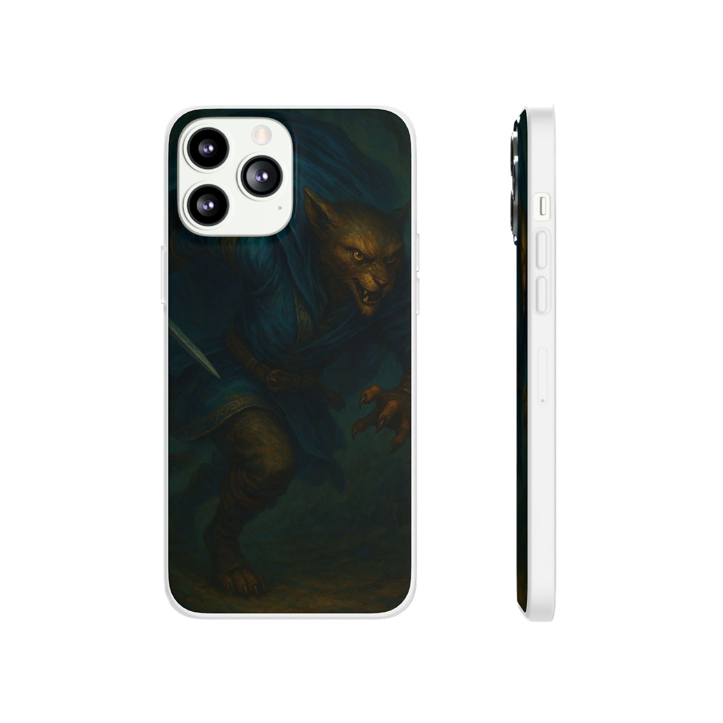 Sutharii Stalker Flexi Case – Jungle Hunter Phone Cover | Fantasy Feline Warrior Art | Loot & Lore Exclusive