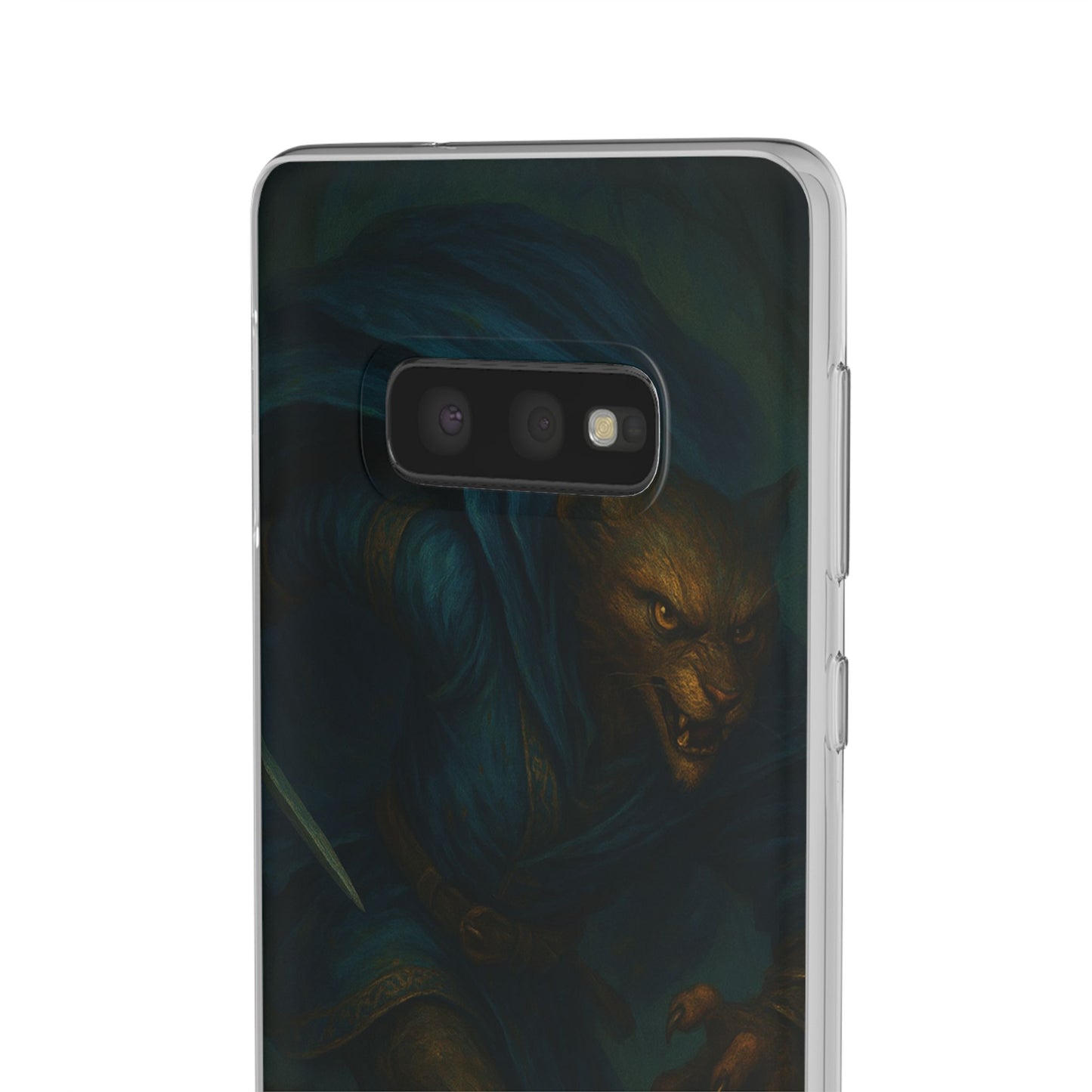 Sutharii Stalker Flexi Case – Jungle Hunter Phone Cover | Fantasy Feline Warrior Art | Loot & Lore Exclusive