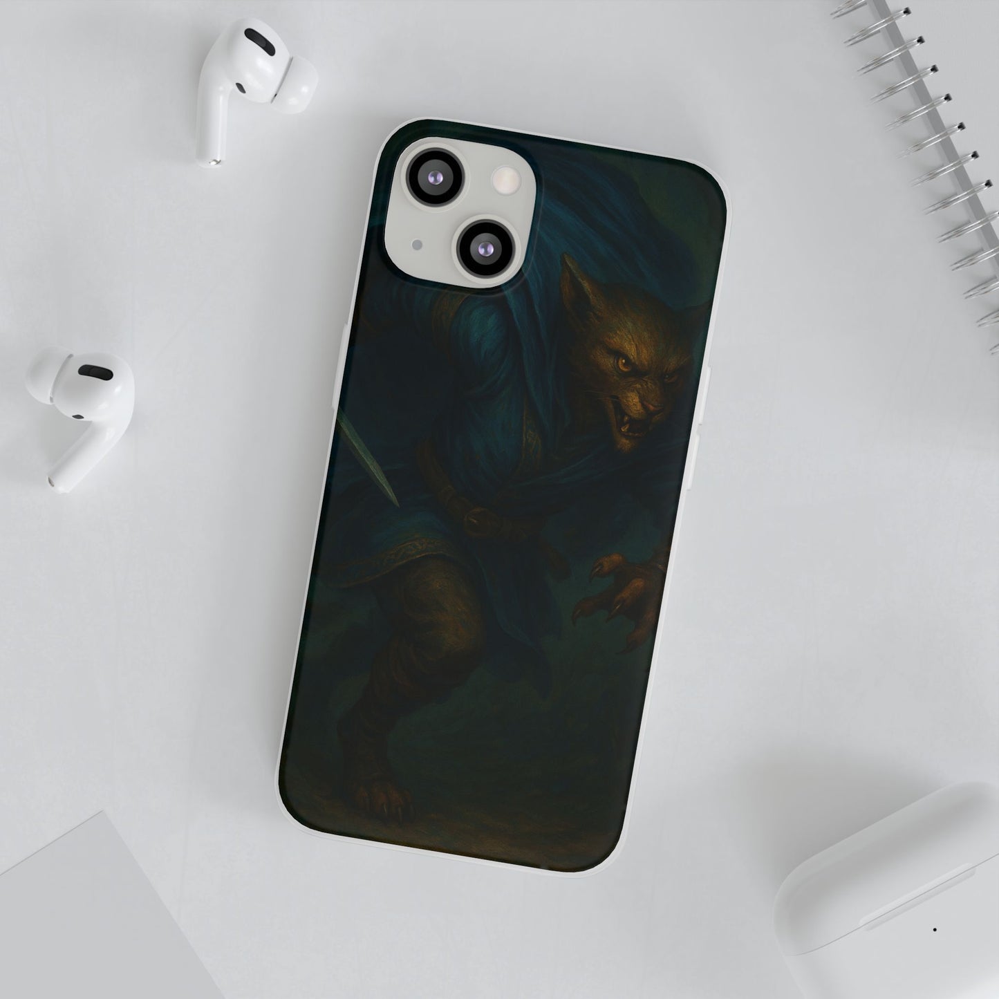 Sutharii Stalker Flexi Case – Jungle Hunter Phone Cover | Fantasy Feline Warrior Art | Loot & Lore Exclusive