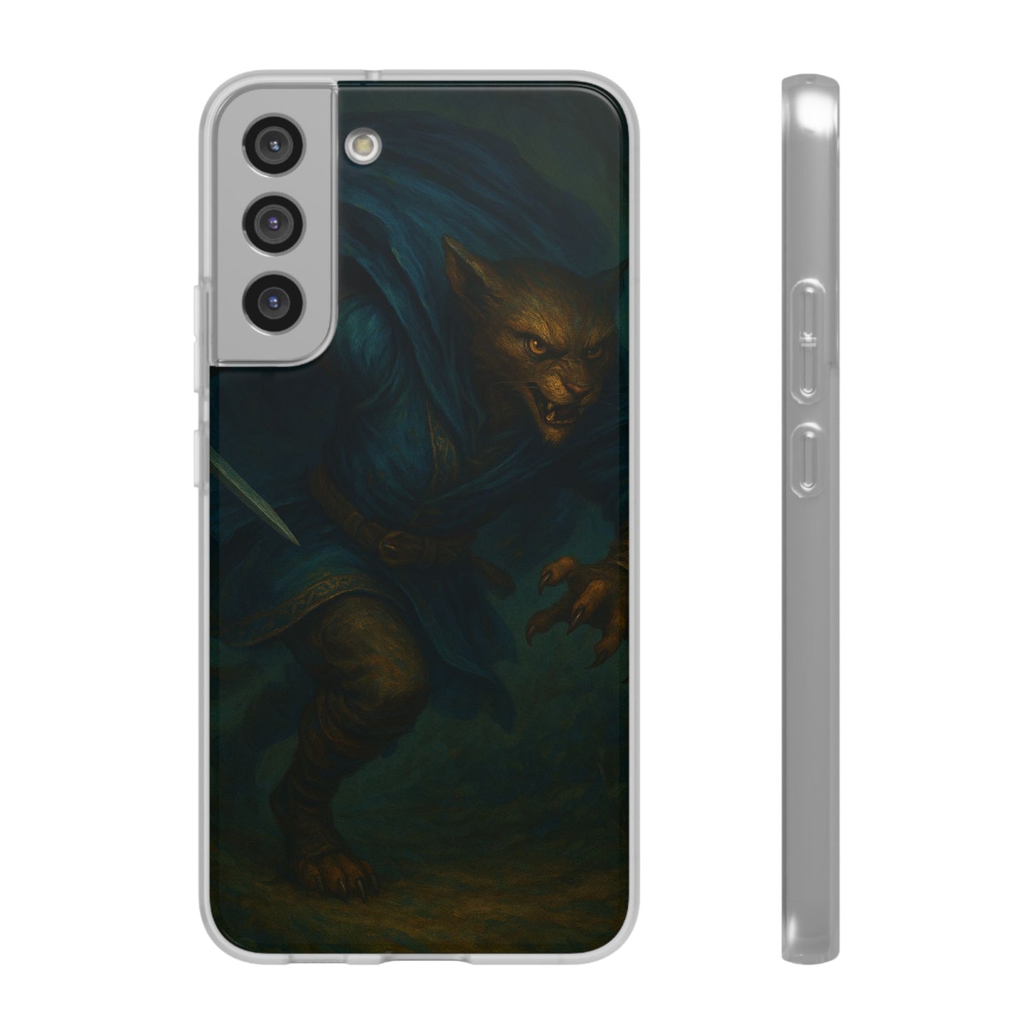 Sutharii Stalker Flexi Case – Jungle Hunter Phone Cover | Fantasy Feline Warrior Art | Loot & Lore Exclusive