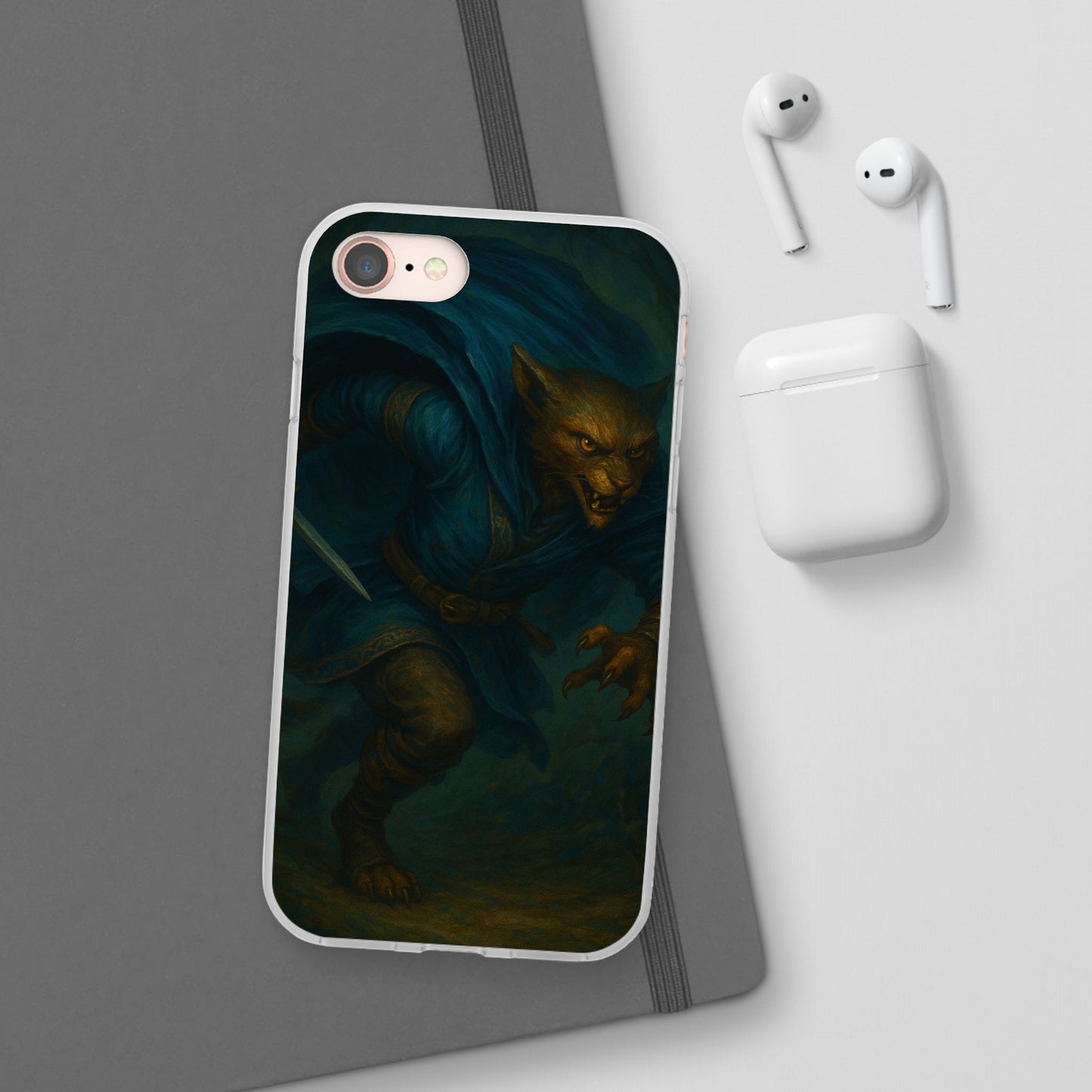 Sutharii Stalker Flexi Case – Jungle Hunter Phone Cover | Fantasy Feline Warrior Art | Loot & Lore Exclusive