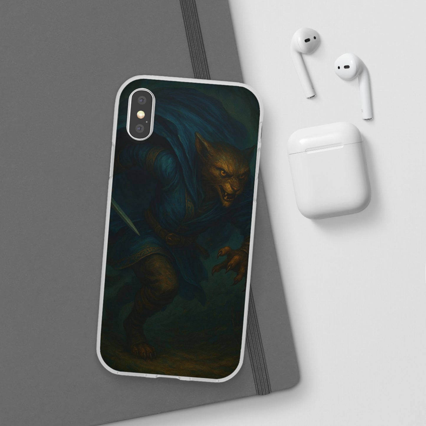 Sutharii Stalker Flexi Case – Jungle Hunter Phone Cover | Fantasy Feline Warrior Art | Loot & Lore Exclusive