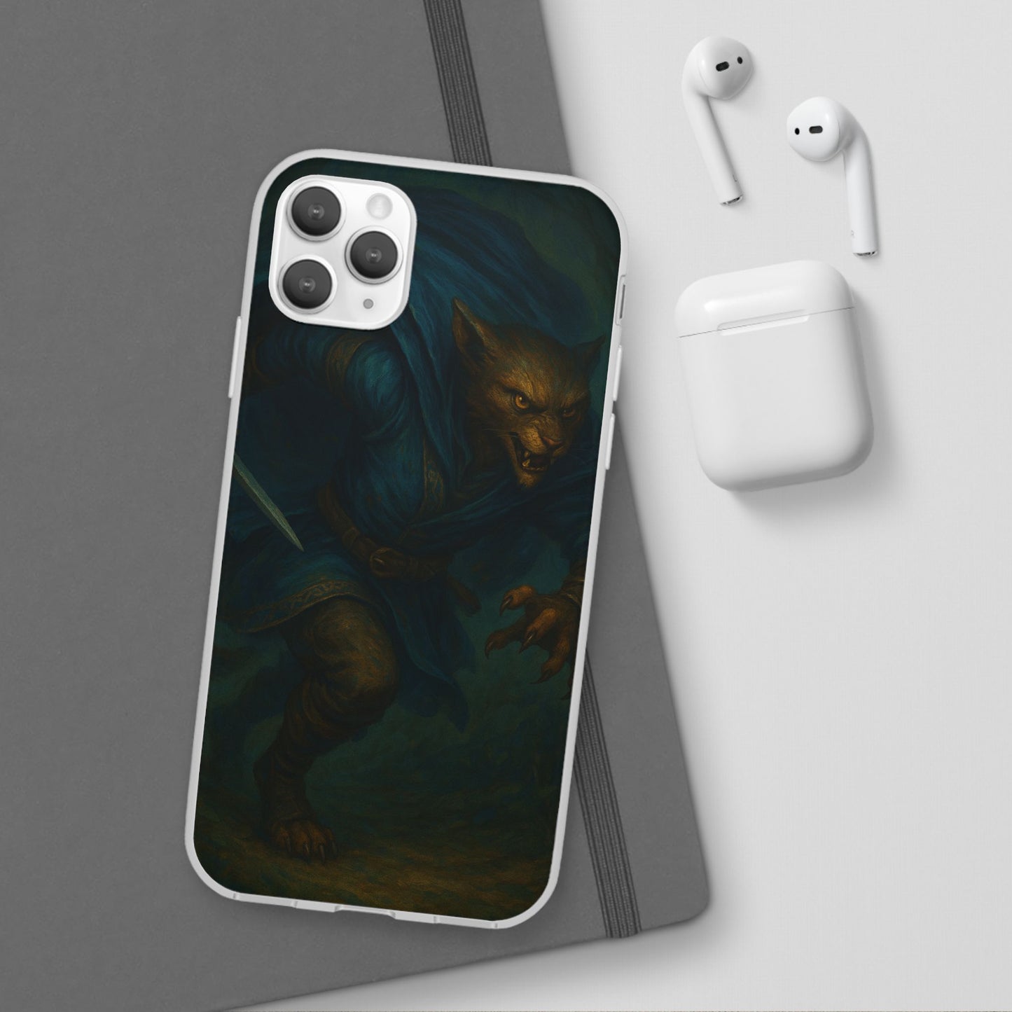 Sutharii Stalker Flexi Case – Jungle Hunter Phone Cover | Fantasy Feline Warrior Art | Loot & Lore Exclusive