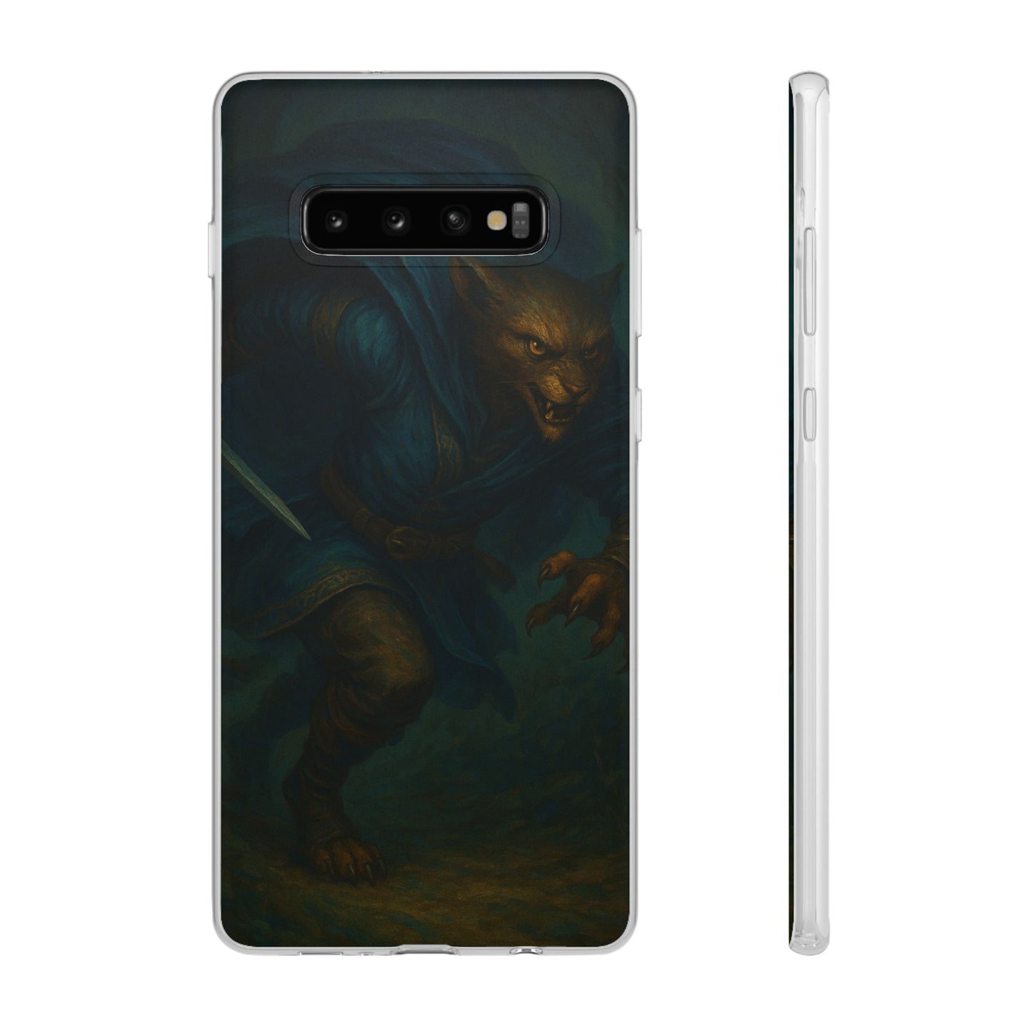 Sutharii Stalker Flexi Case – Jungle Hunter Phone Cover | Fantasy Feline Warrior Art | Loot & Lore Exclusive