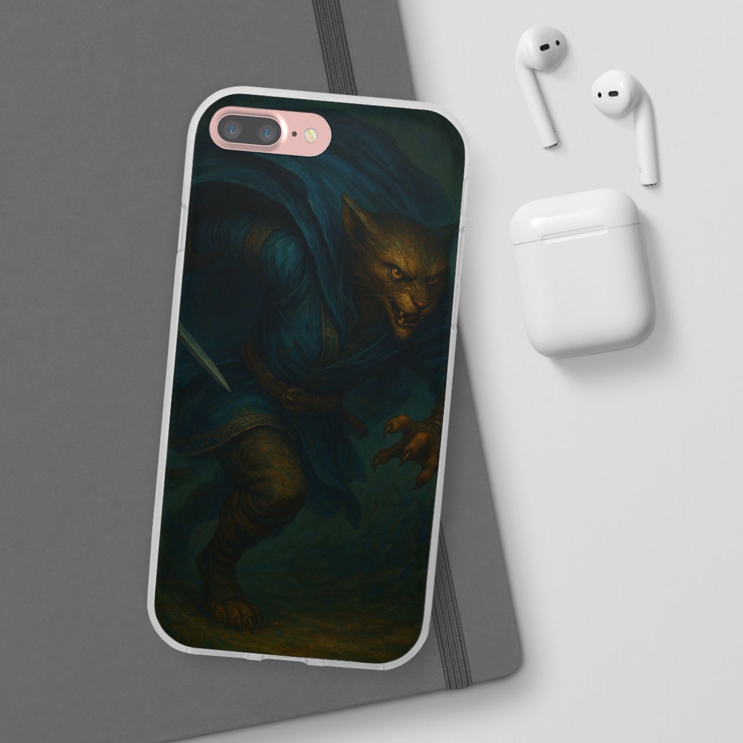 Sutharii Stalker Flexi Case – Jungle Hunter Phone Cover | Fantasy Feline Warrior Art | Loot & Lore Exclusive