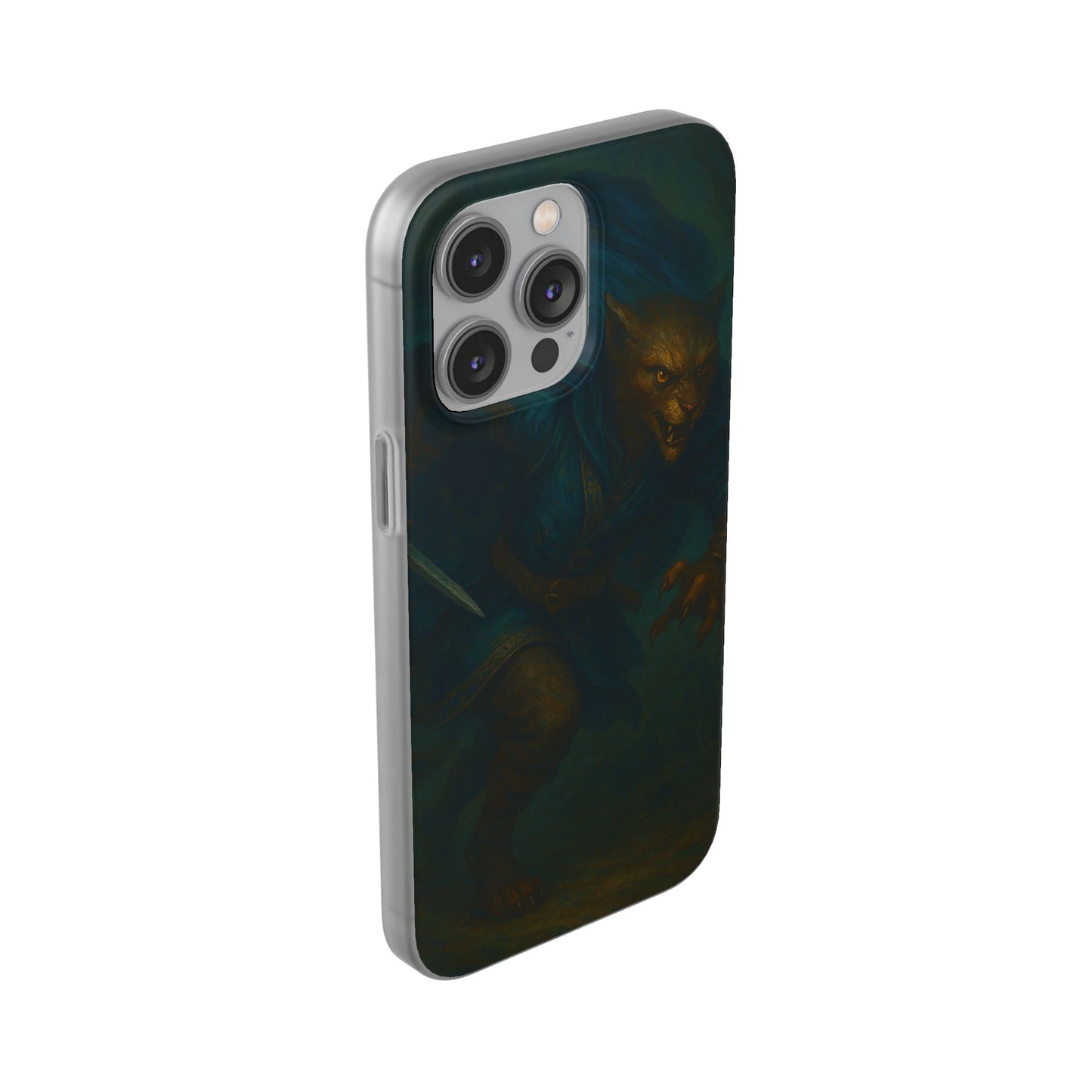 Sutharii Stalker Flexi Case – Jungle Hunter Phone Cover | Fantasy Feline Warrior Art | Loot & Lore Exclusive