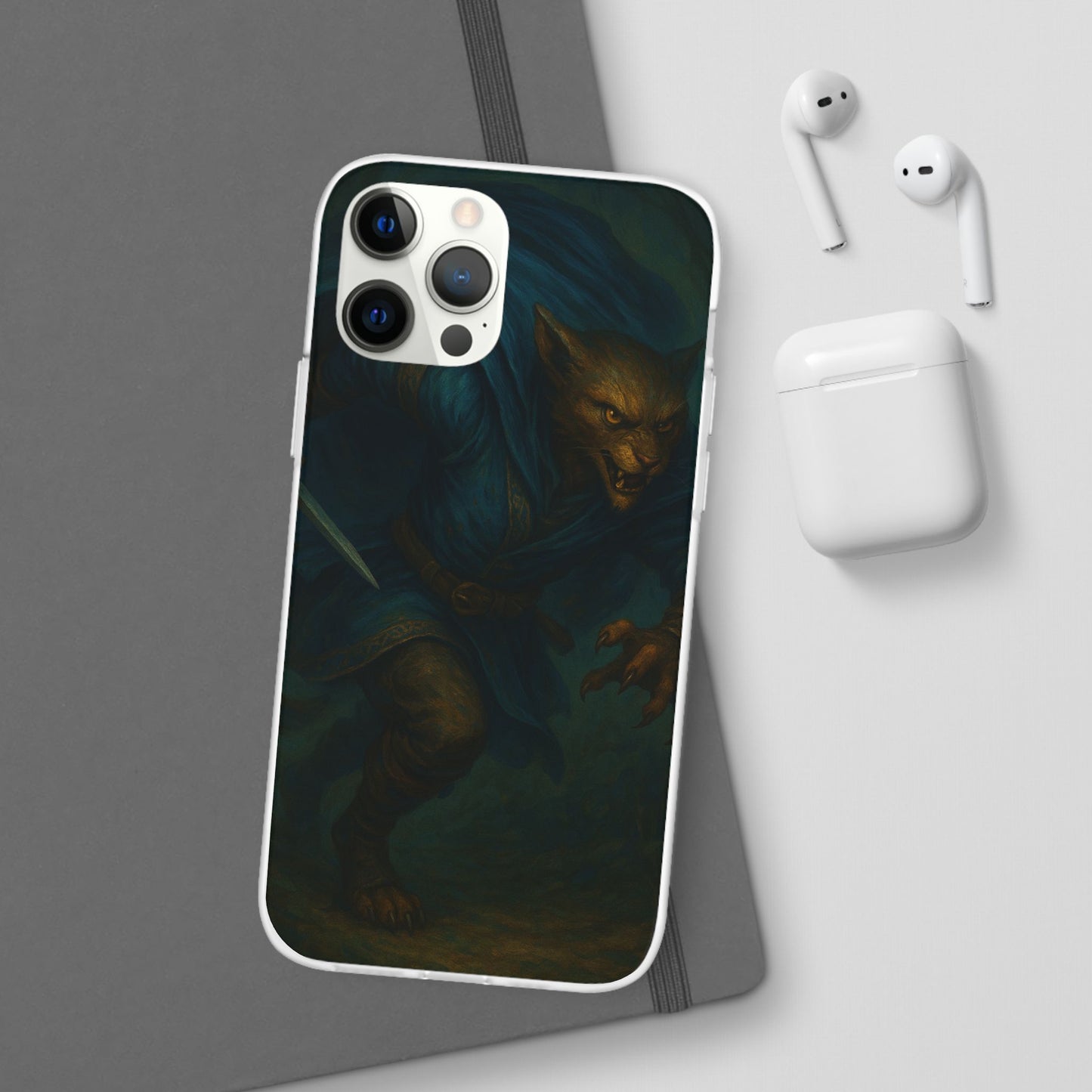 Sutharii Stalker Flexi Case – Jungle Hunter Phone Cover | Fantasy Feline Warrior Art | Loot & Lore Exclusive