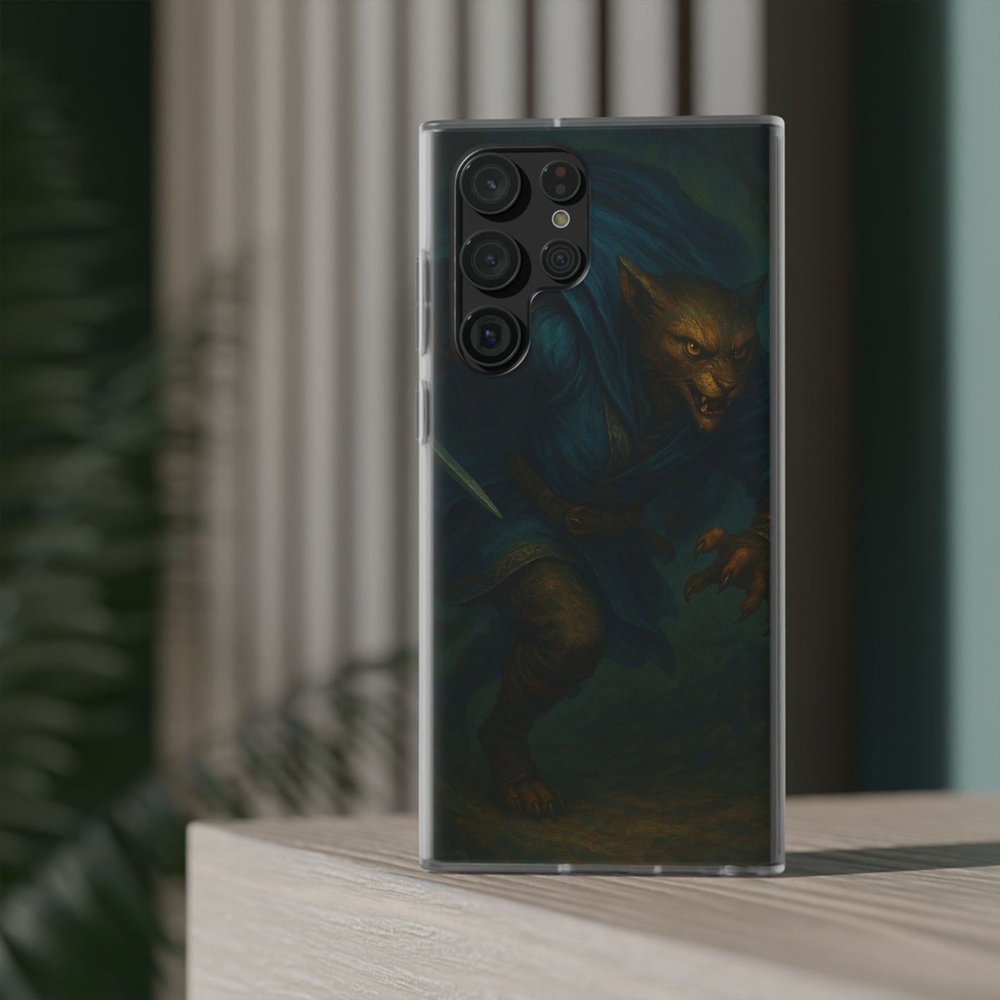 Sutharii Stalker Flexi Case – Jungle Hunter Phone Cover | Fantasy Feline Warrior Art | Loot & Lore Exclusive