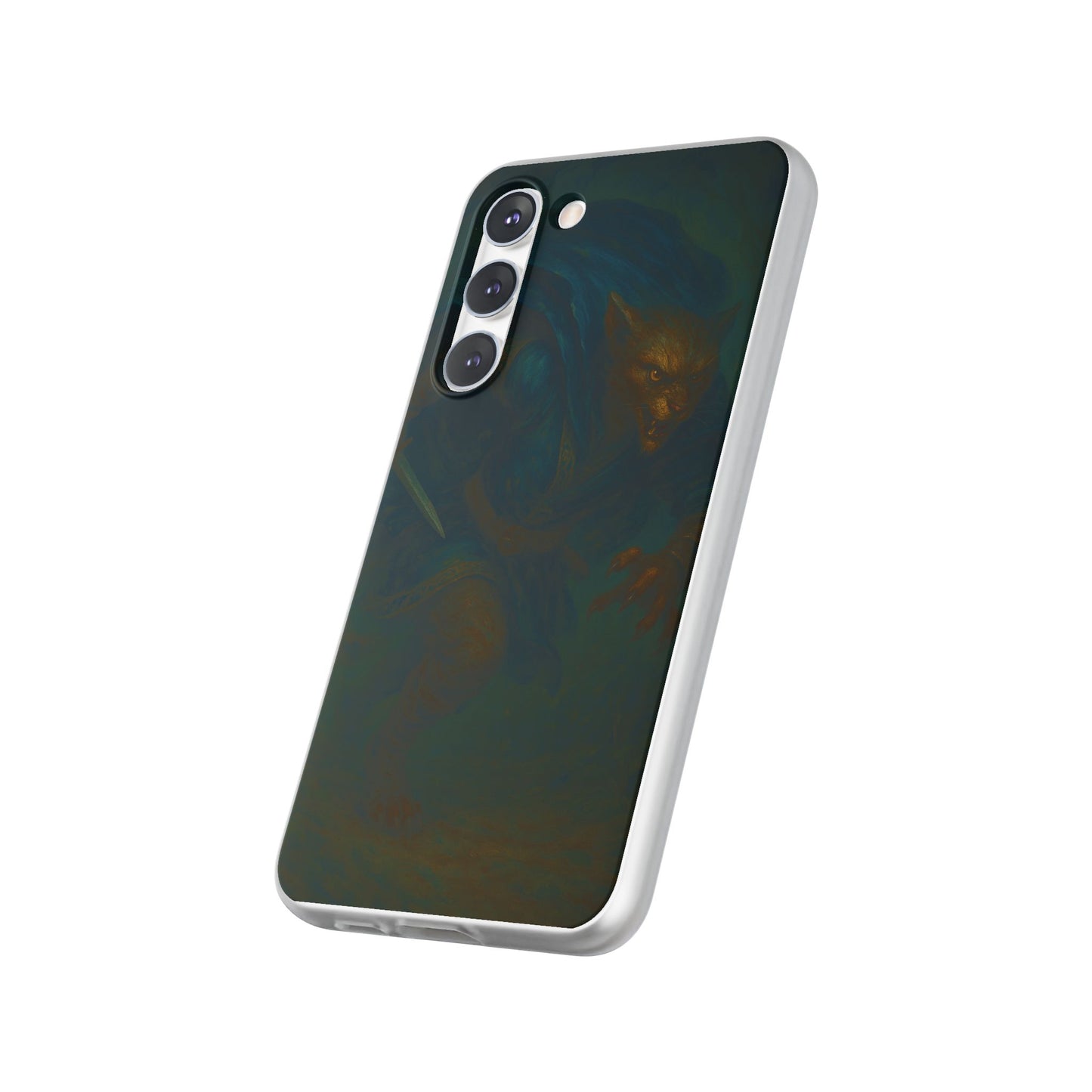 Sutharii Stalker Flexi Case – Jungle Hunter Phone Cover | Fantasy Feline Warrior Art | Loot & Lore Exclusive