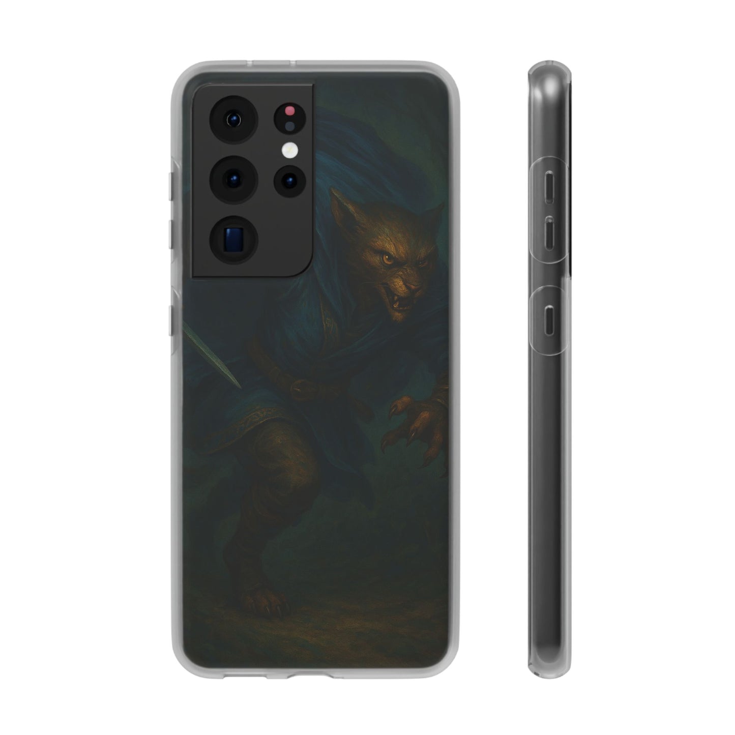 Sutharii Stalker Flexi Case – Jungle Hunter Phone Cover | Fantasy Feline Warrior Art | Loot & Lore Exclusive