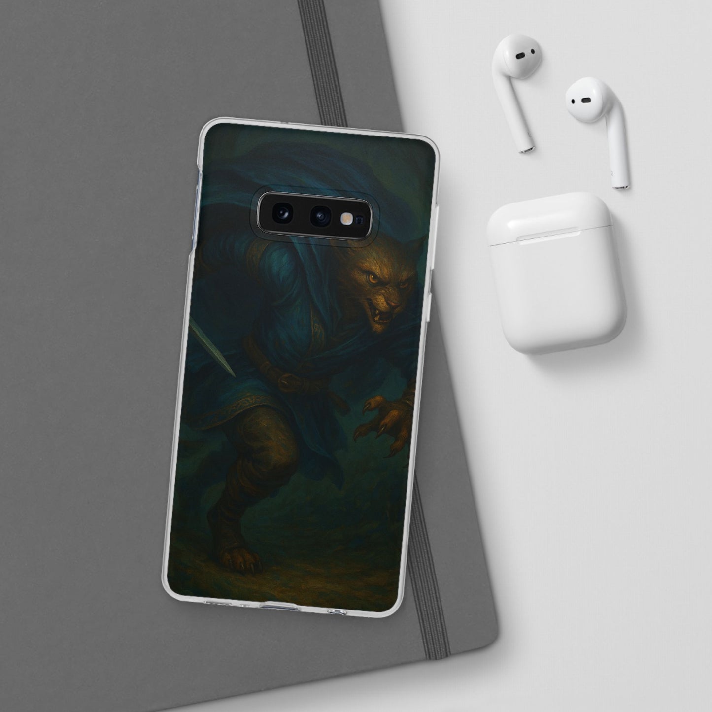 Sutharii Stalker Flexi Case – Jungle Hunter Phone Cover | Fantasy Feline Warrior Art | Loot & Lore Exclusive