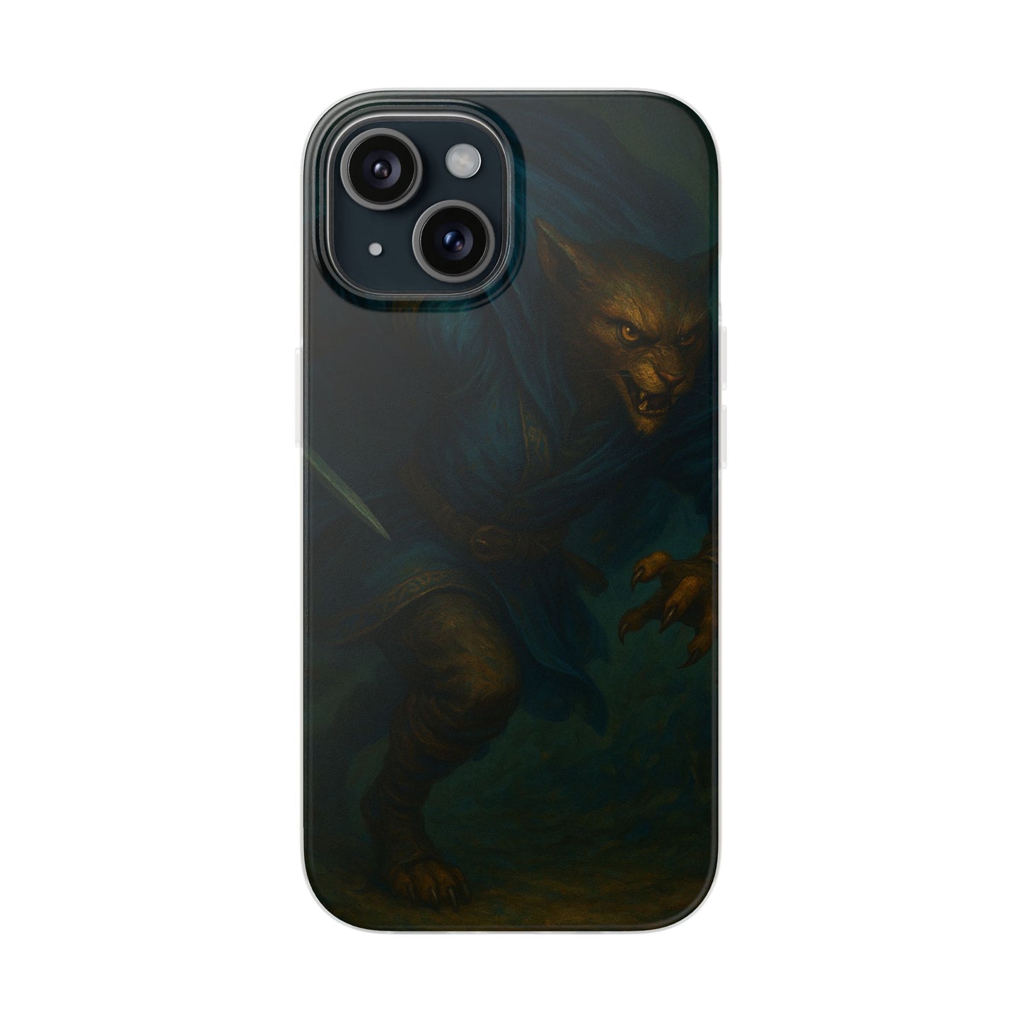 Sutharii Stalker Flexi Case – Jungle Hunter Phone Cover | Fantasy Feline Warrior Art | Loot & Lore Exclusive