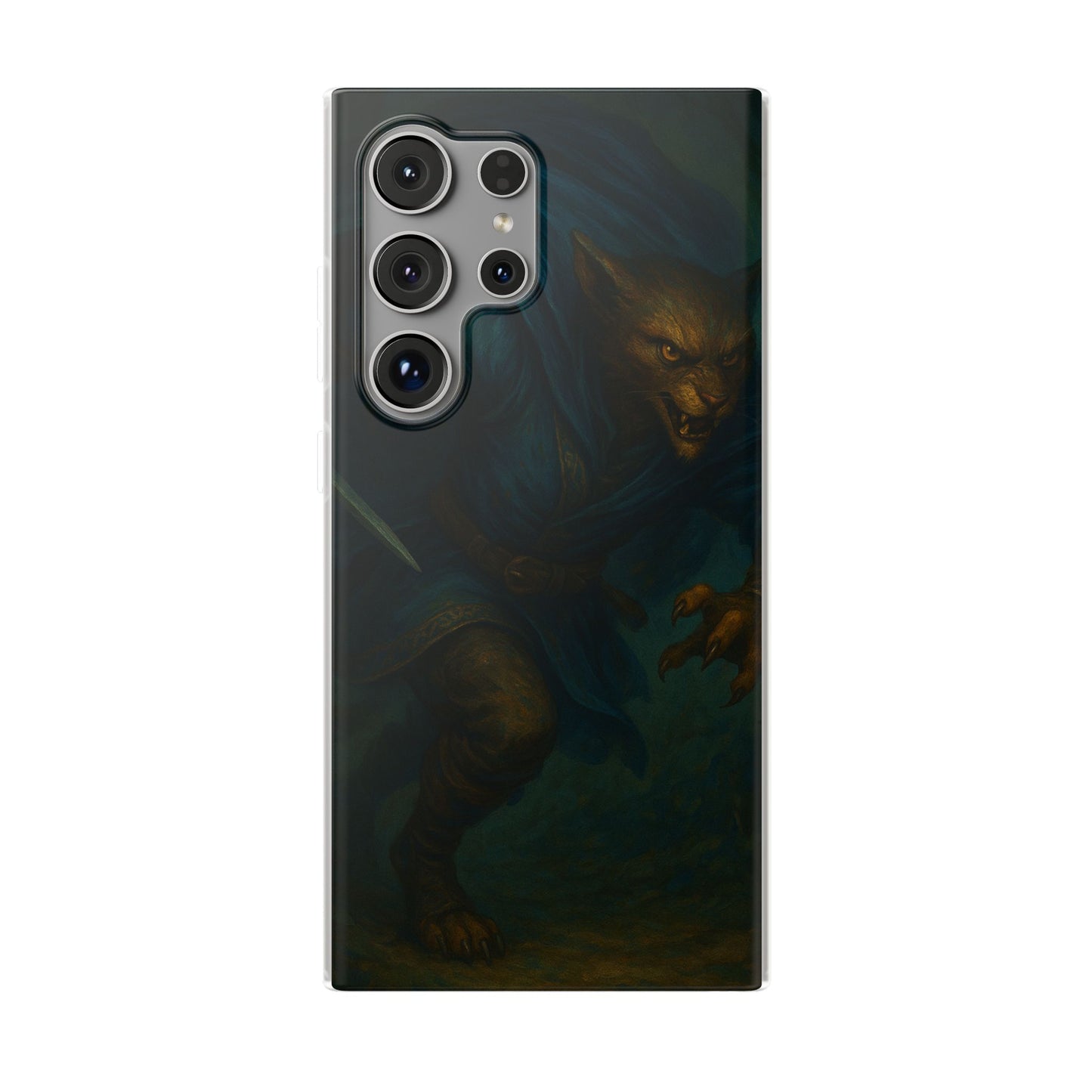 Sutharii Stalker Flexi Case – Jungle Hunter Phone Cover | Fantasy Feline Warrior Art | Loot & Lore Exclusive