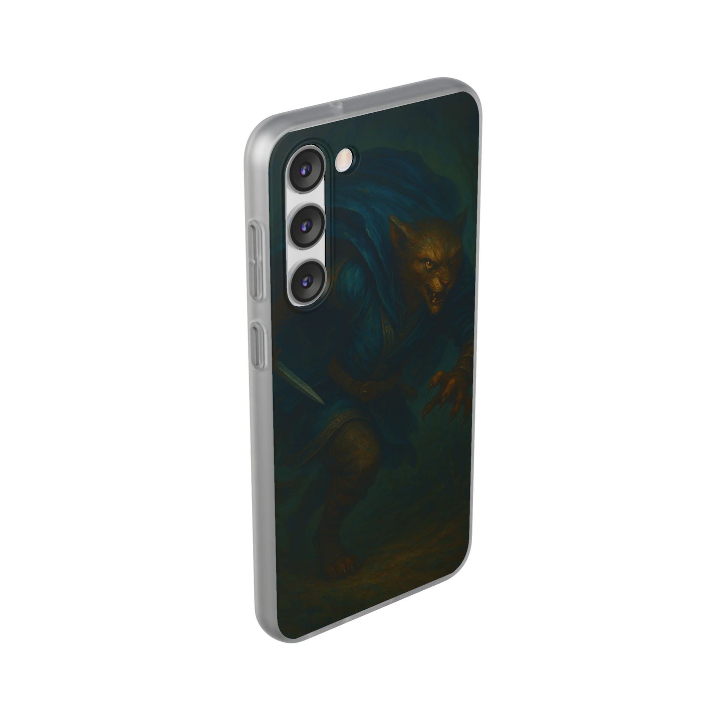 Sutharii Stalker Flexi Case – Jungle Hunter Phone Cover | Fantasy Feline Warrior Art | Loot & Lore Exclusive